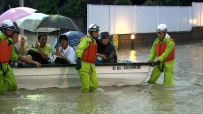 Powerful Typhoon Roke Hits Japan