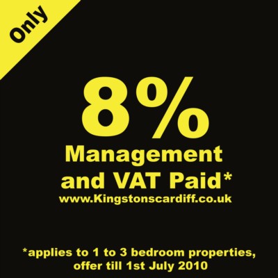 Offer 8%  And Vat Paid On New Management Properties