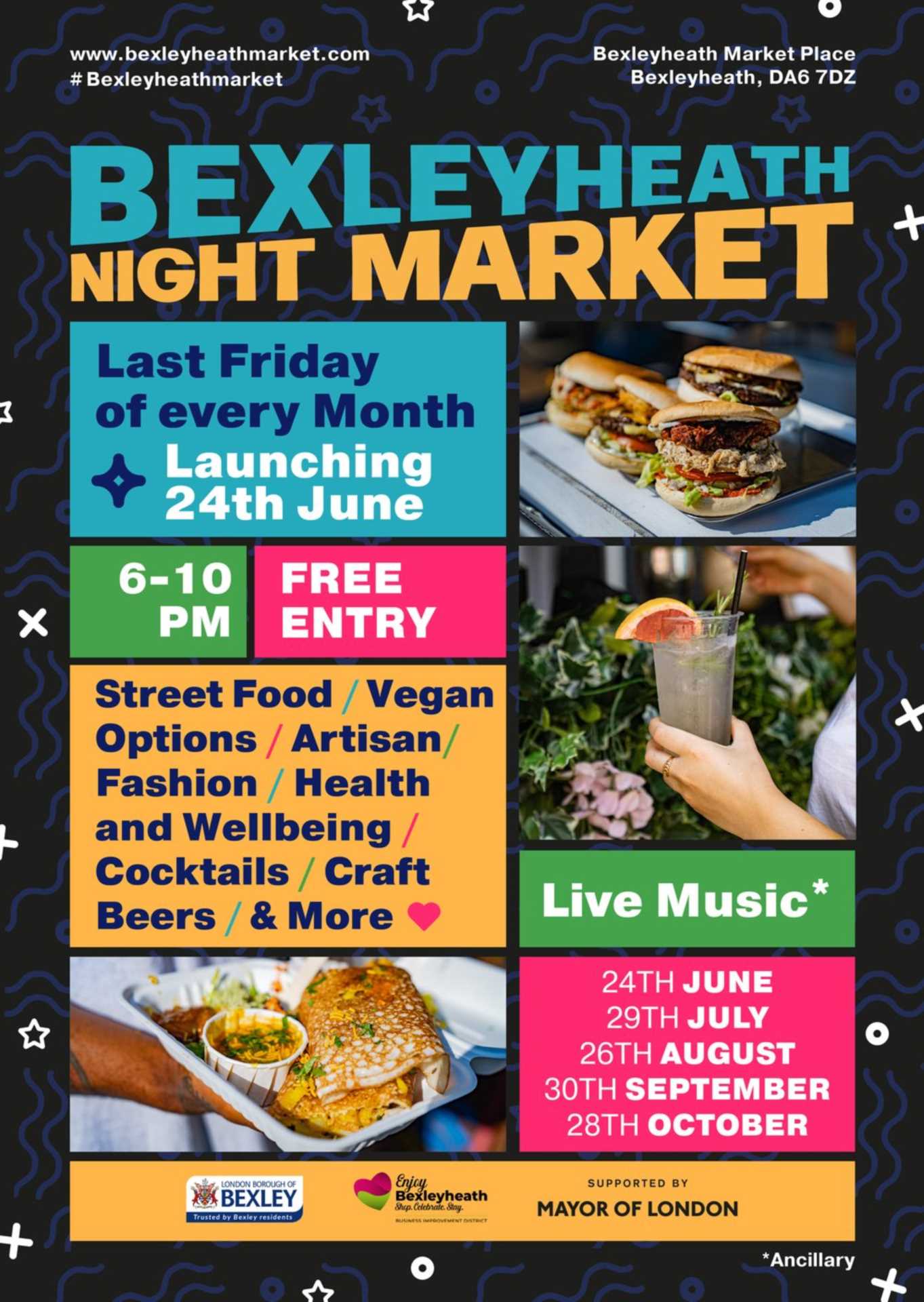 Night Markets in Bexleyheath from 24th June.