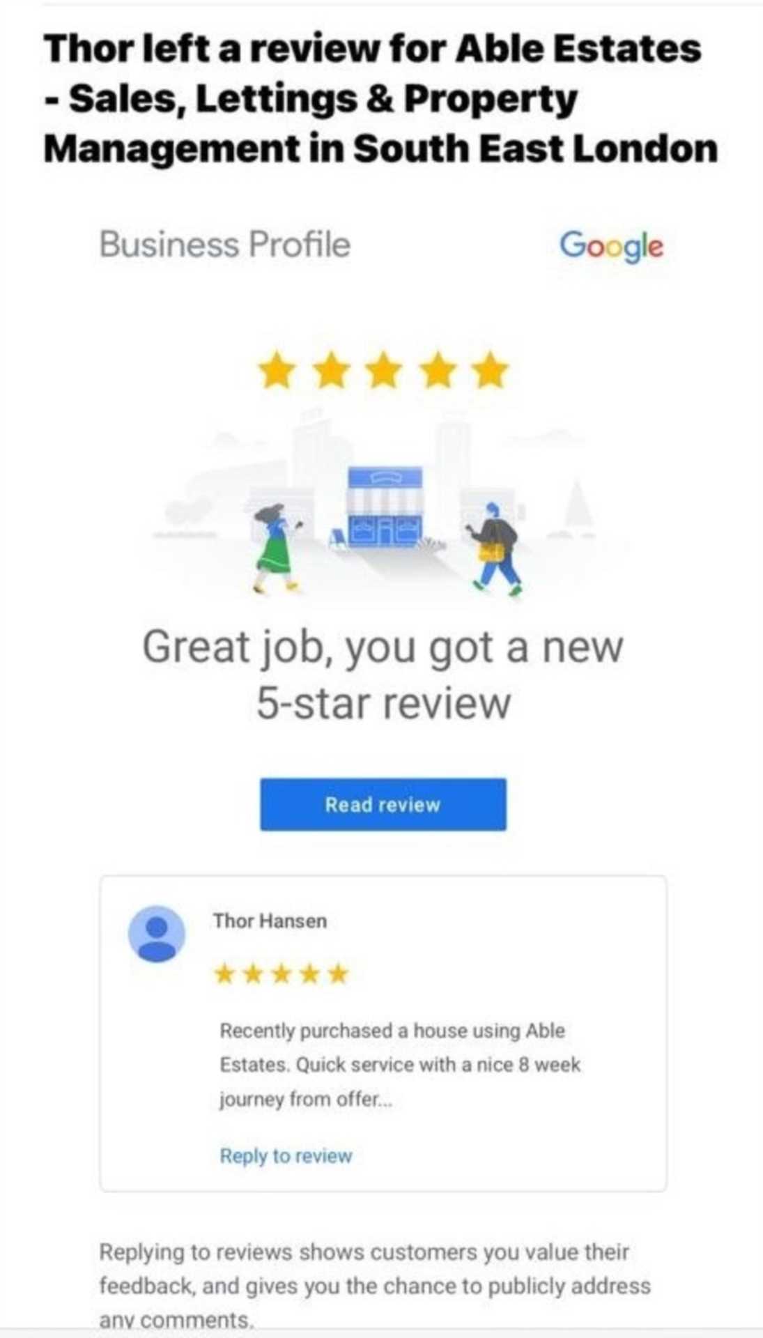 Well done Team - 5 Star Review.