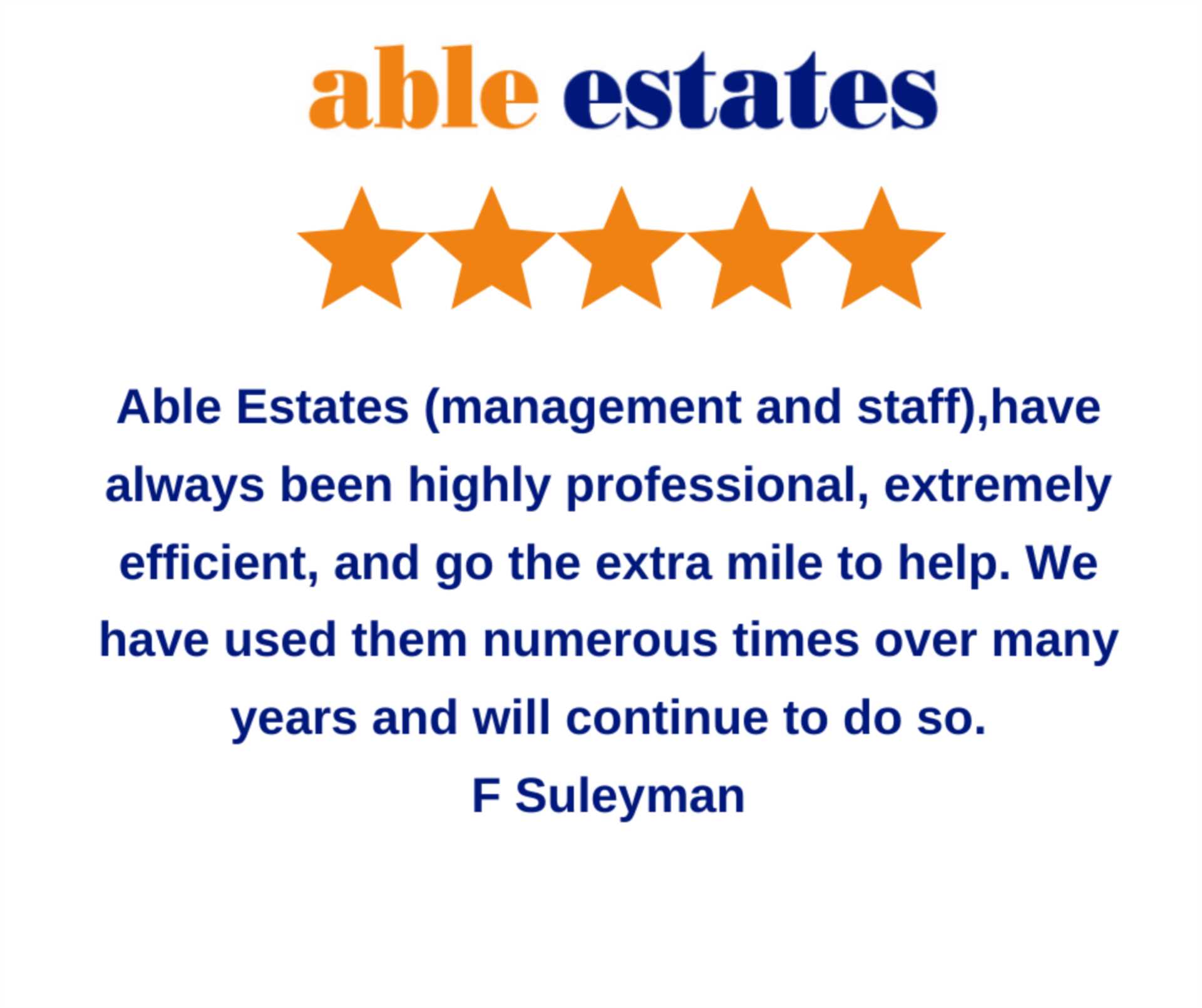 5 Star Review for our Lettings Team