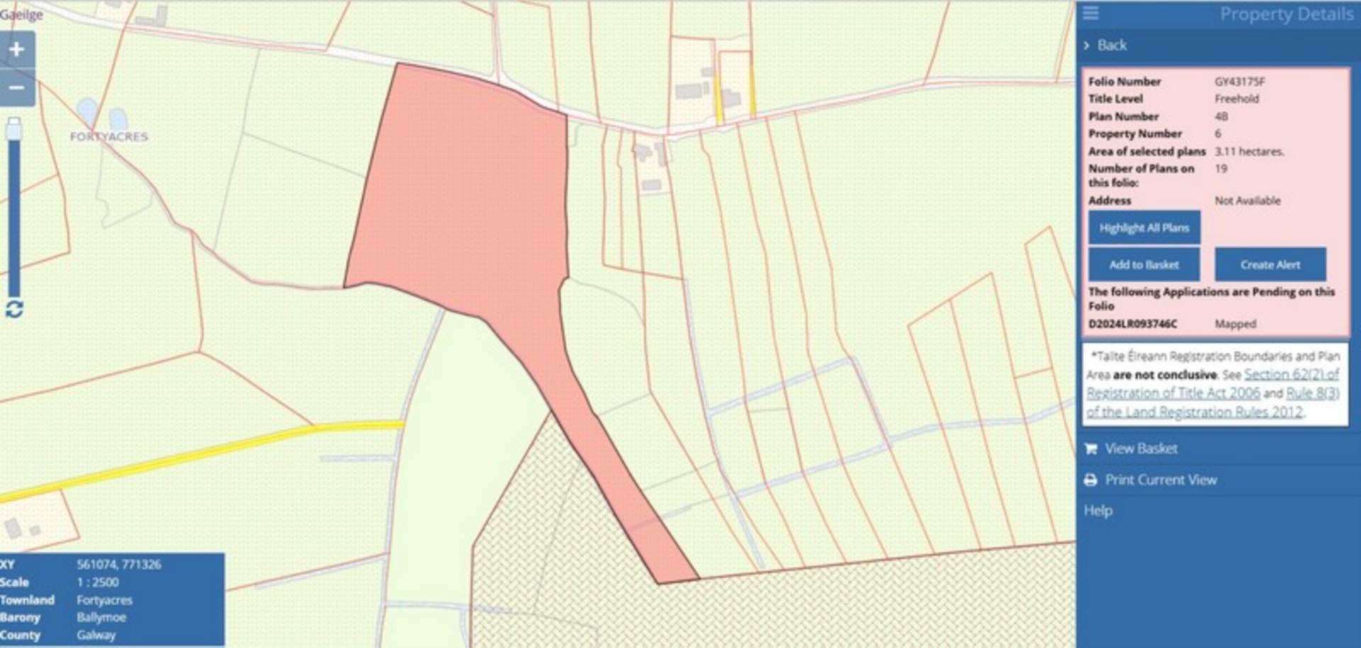 c. 24 Acres, Forty Acres, Williamstown, Co. Galway