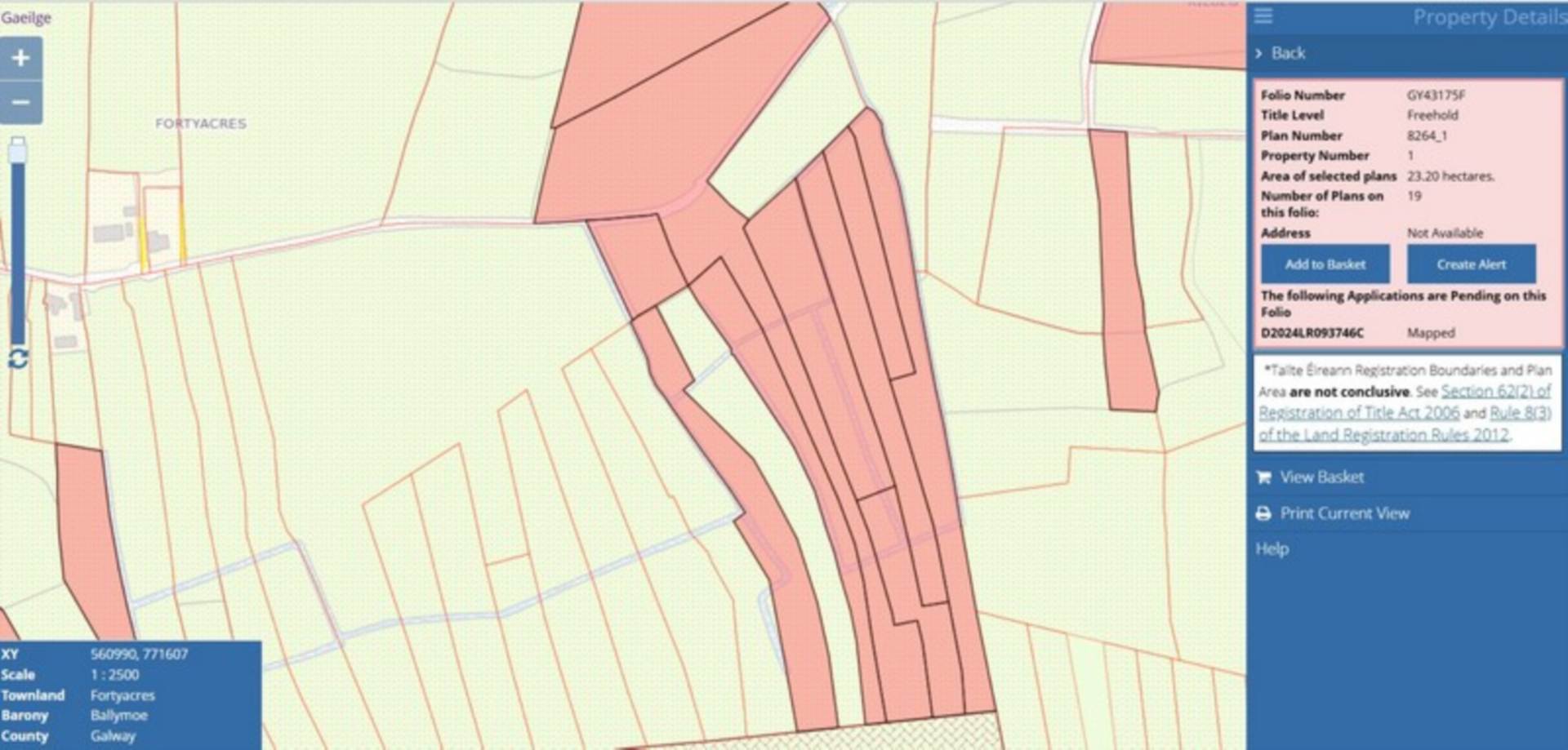 c. 12.82 Acres, Forty Acres, Williamstown, Co. Galway