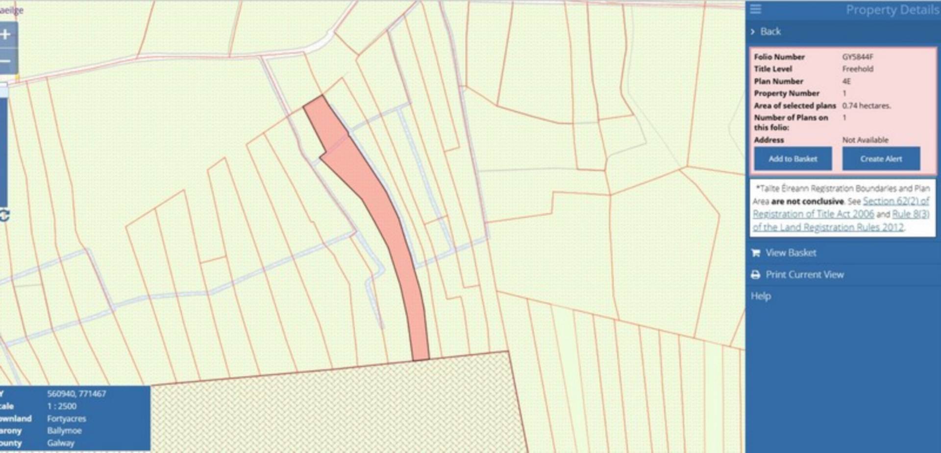 c. 12.82 Acres, Forty Acres, Williamstown, Co. Galway