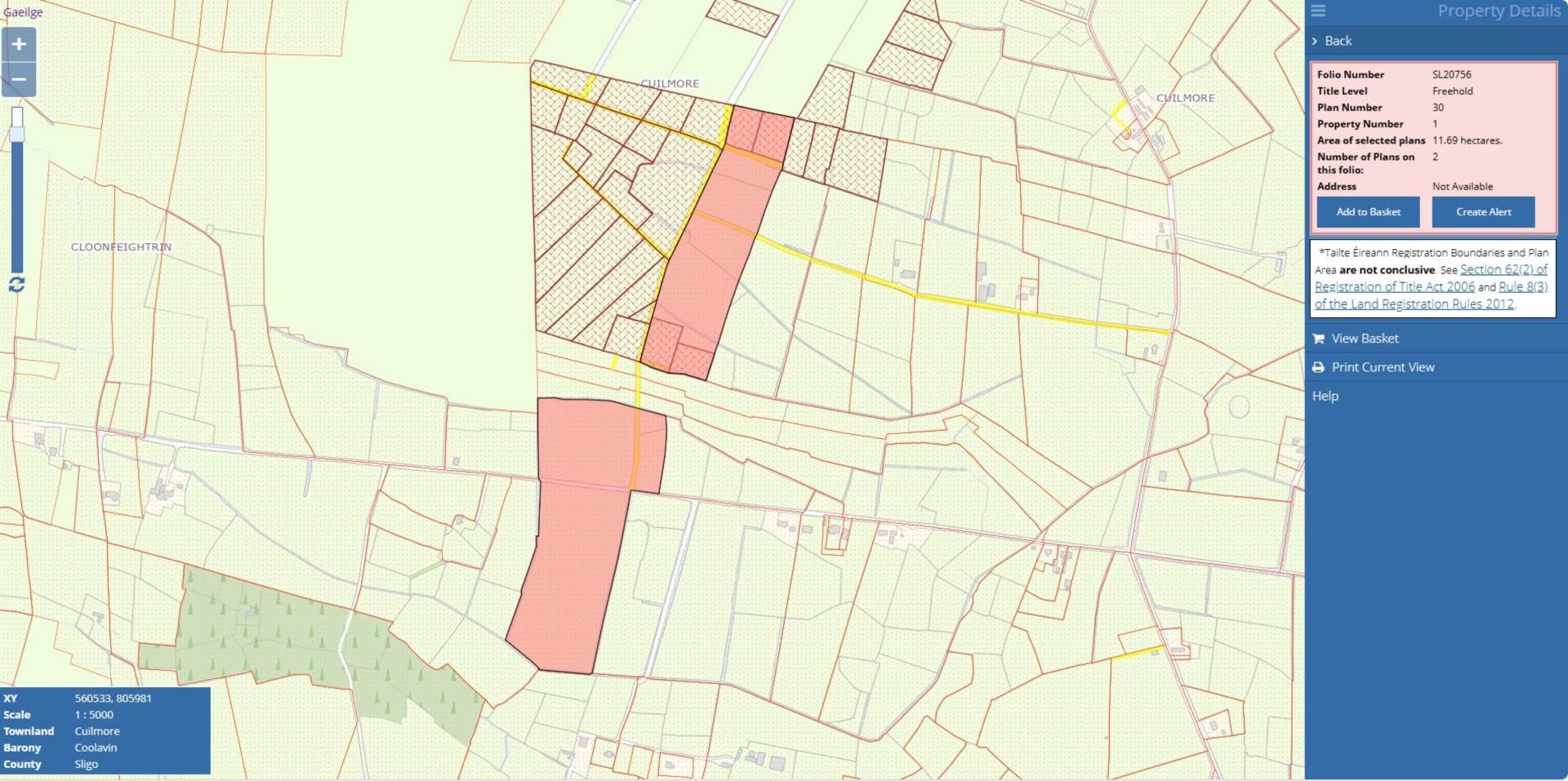 C. 28.89 Acres / 11.69 Hectares of mixed Lands, Cuilmore, Gurteen, Co. Sligo C. 28.89 Acres / 11.69 Hectares of mixed Lands, Cuilmore, Gurteen, Co. Sligo