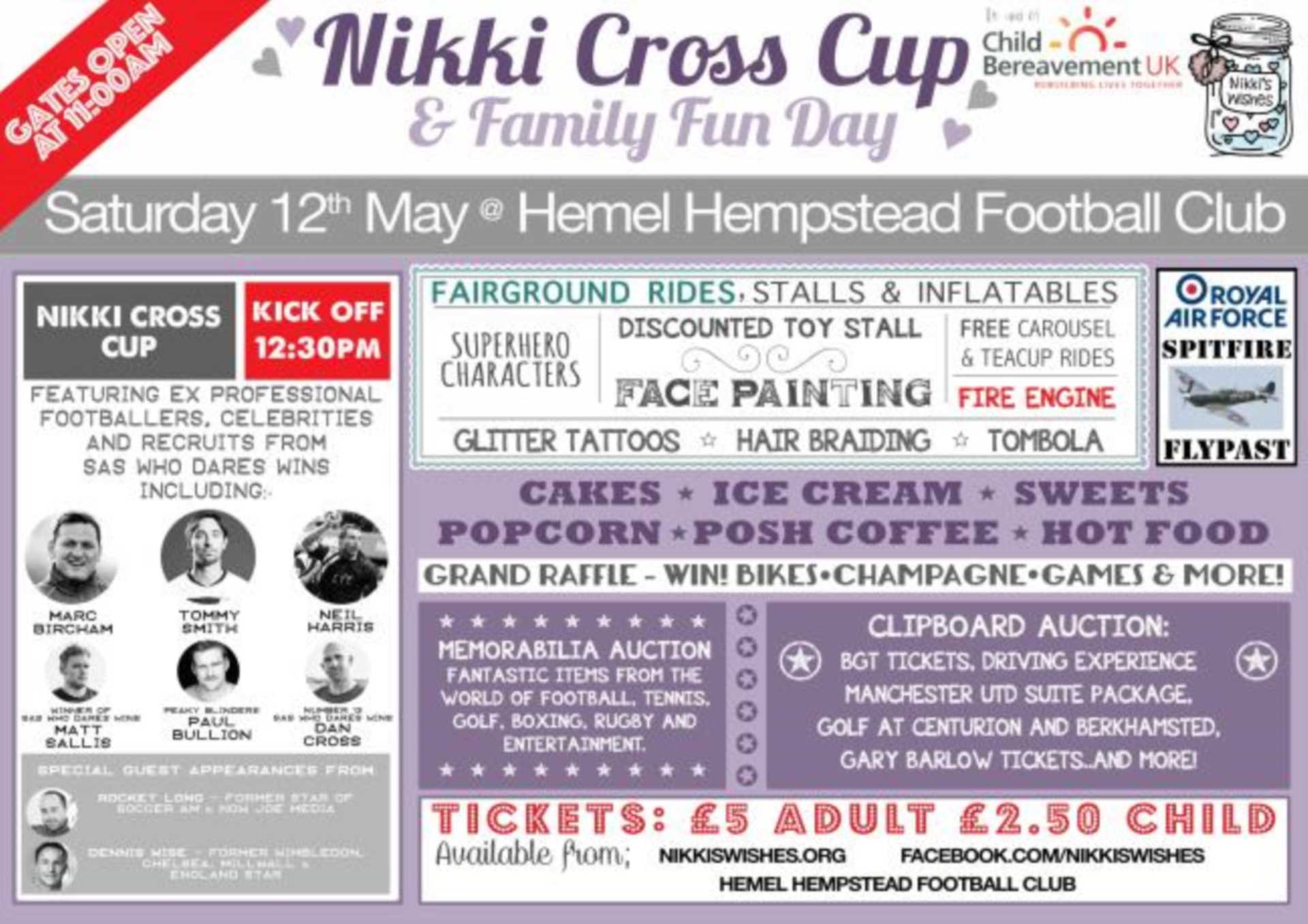 Nikki Cross - Child Bereavement UK - 12th May 2018 - Hemel Hempstead football club, HP2 4HW