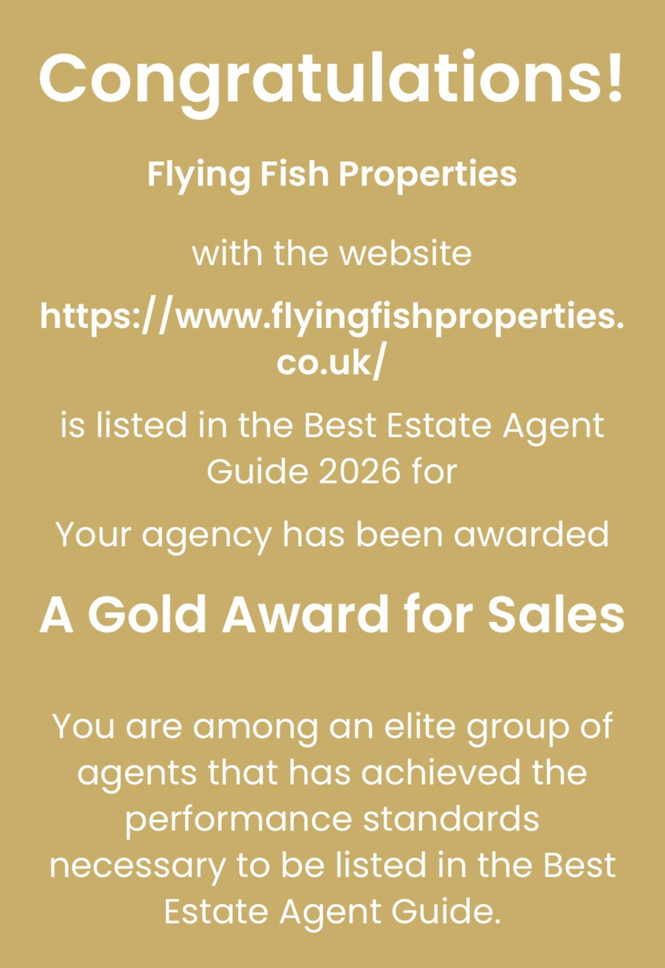 A Gold Award for SALES 2025!