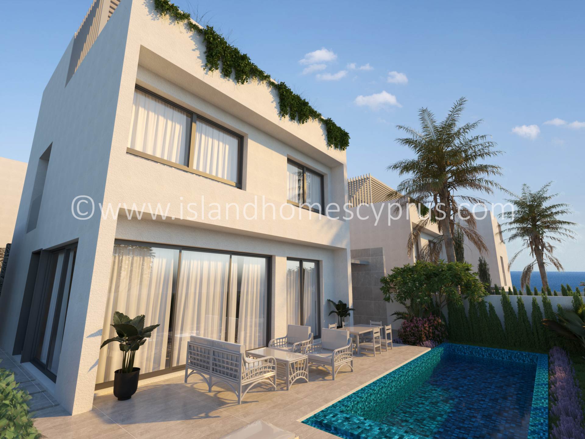 5 bedroom, 5 bathroom detached NEW BUILD villa with private swimming pool, 55m2 roof garden all set on a 350m2 plot in an idyllic area of Protaras - SHP101DP