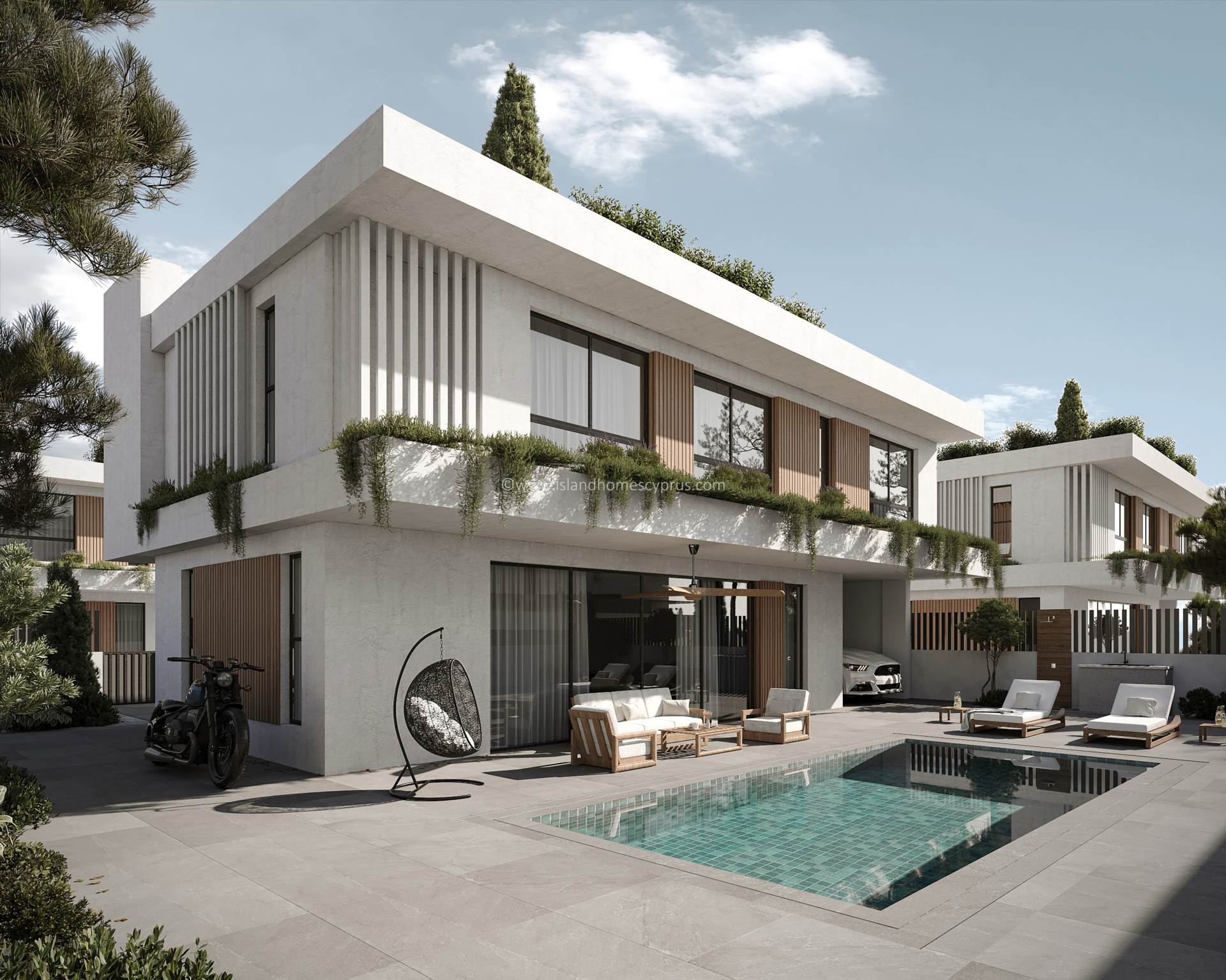4 bedroom, 3 bathroom, 1 WC NEW BUILD, detached villa with private swimming pool and 38m2 ROOF GARDEN in fantastic location only 800m to the beach in Kapparis - DLK104DP