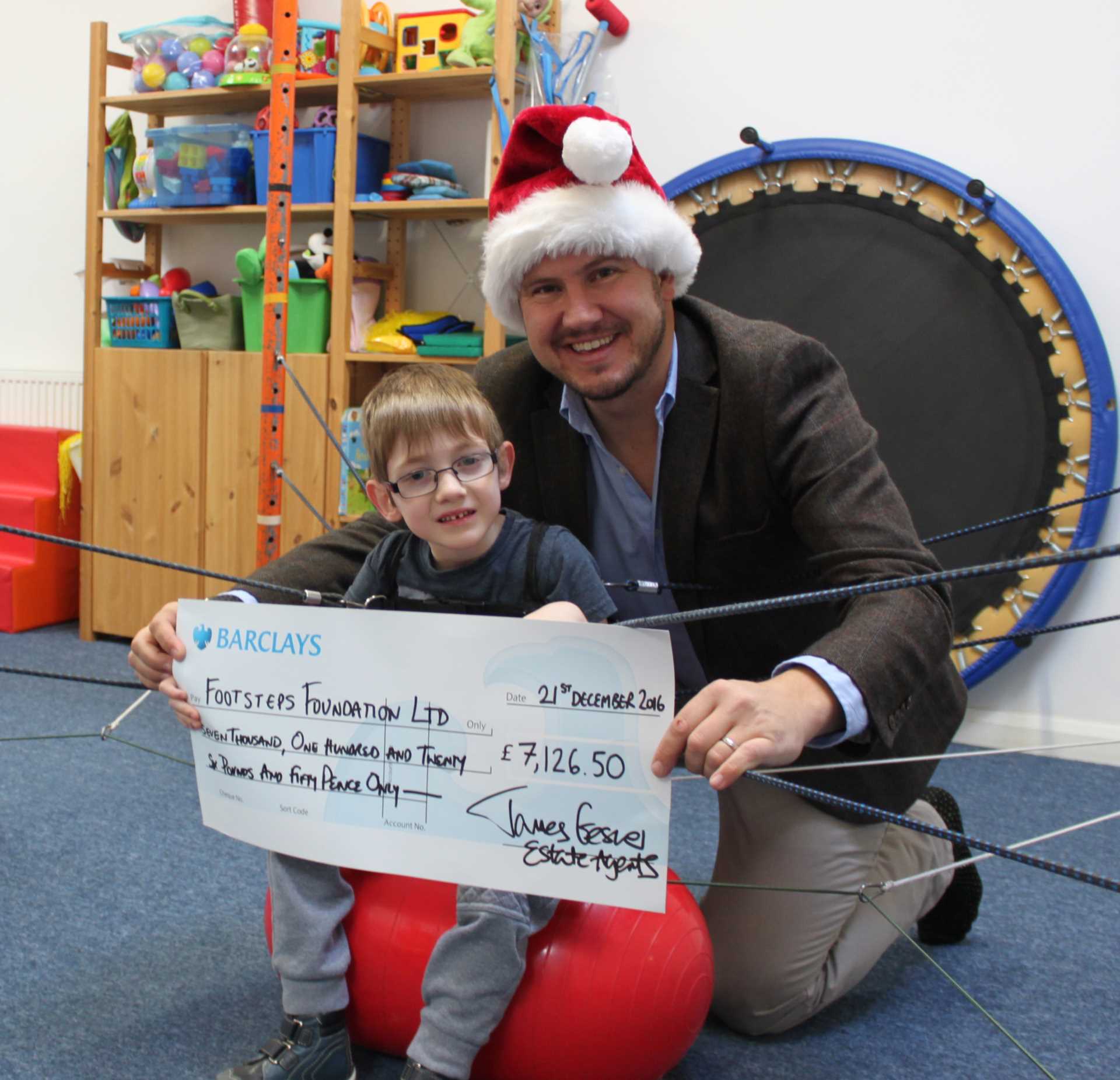 Footsteps Cheque Presentation