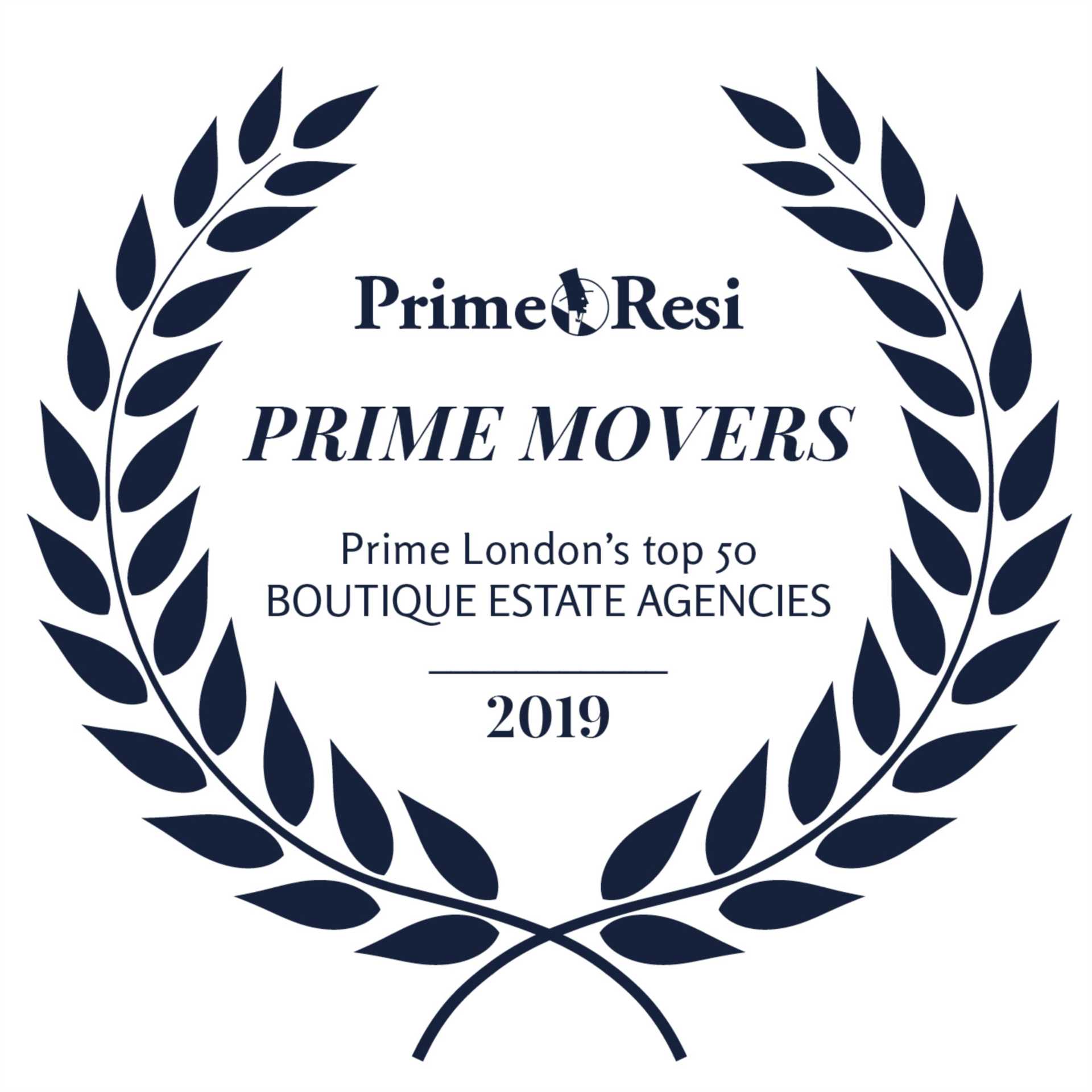 Jo Webster have again been listed in Prime Resi`s top 50 Boutique estate agents in 2019