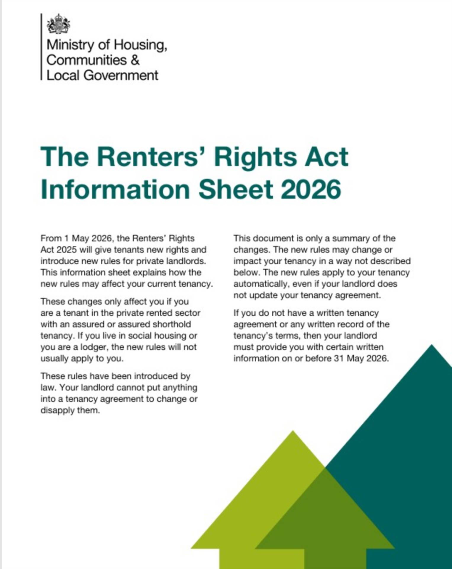 What Poole Landlords Need to Know About the New Renters` Rights Information Sheet