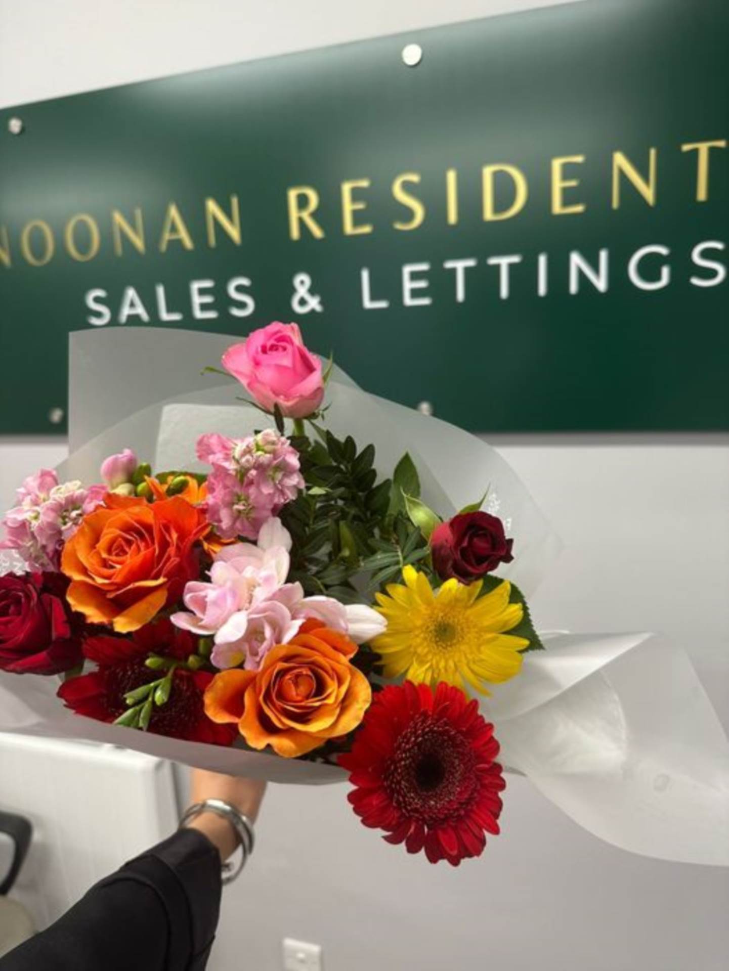 Flowers from a very happy client for our Sophie!