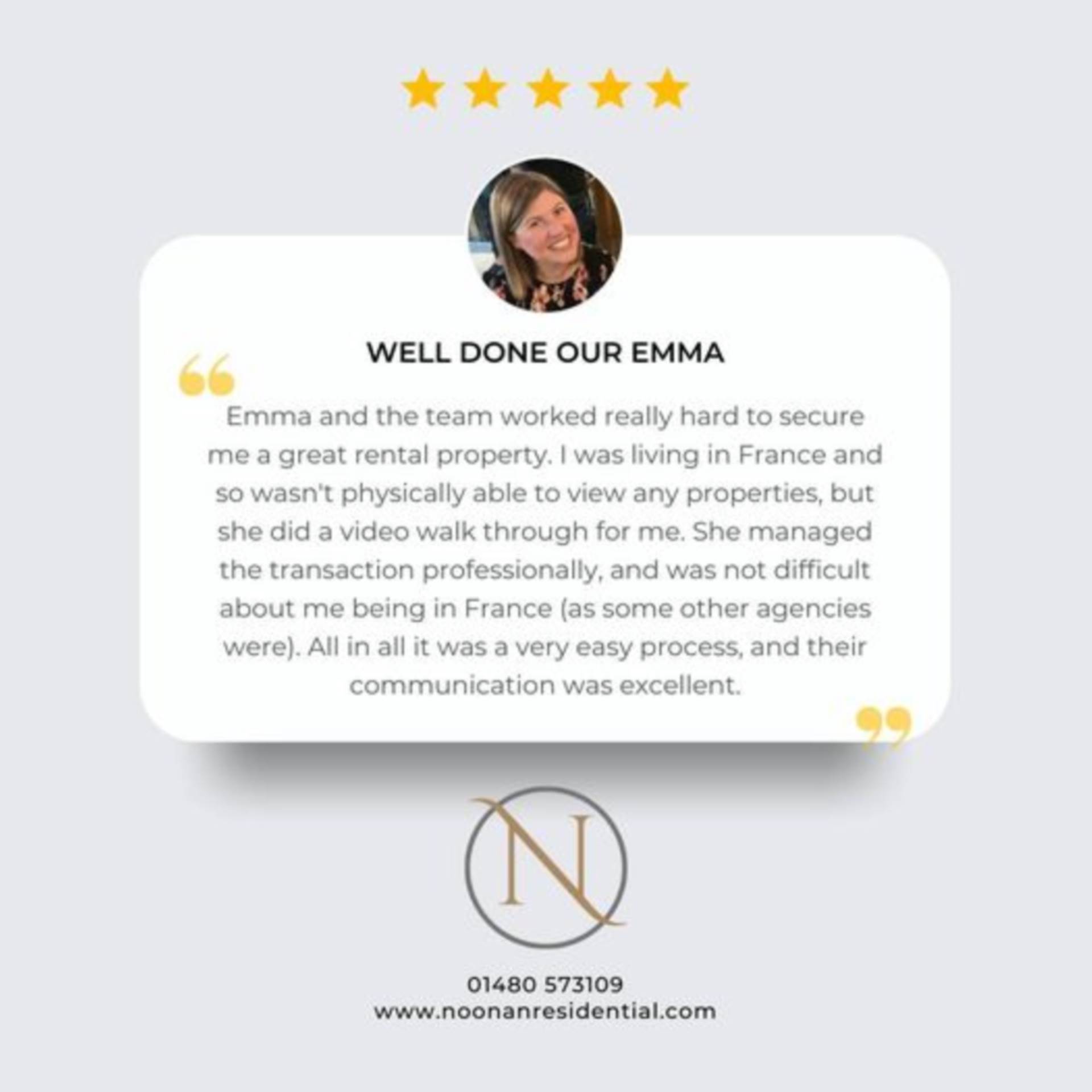 Five star review...