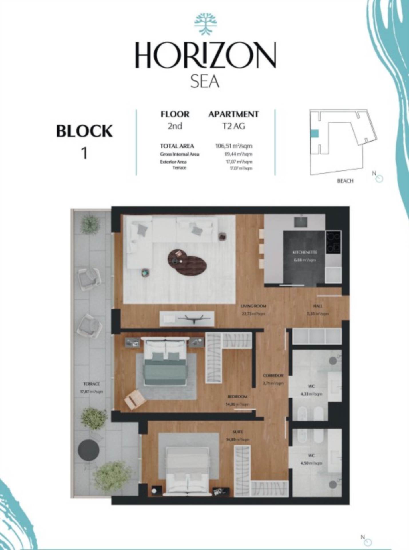 Two Bed Apartment,Horizon Ocean Gardens, Praia Do Forte Novo, Quarteira, Algarve, Portugal