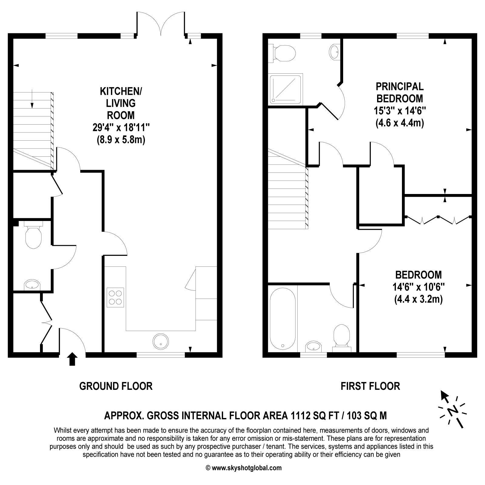 Floorplan - 2 Bedroom Semi-Detached, Lynwood Village – Ascot