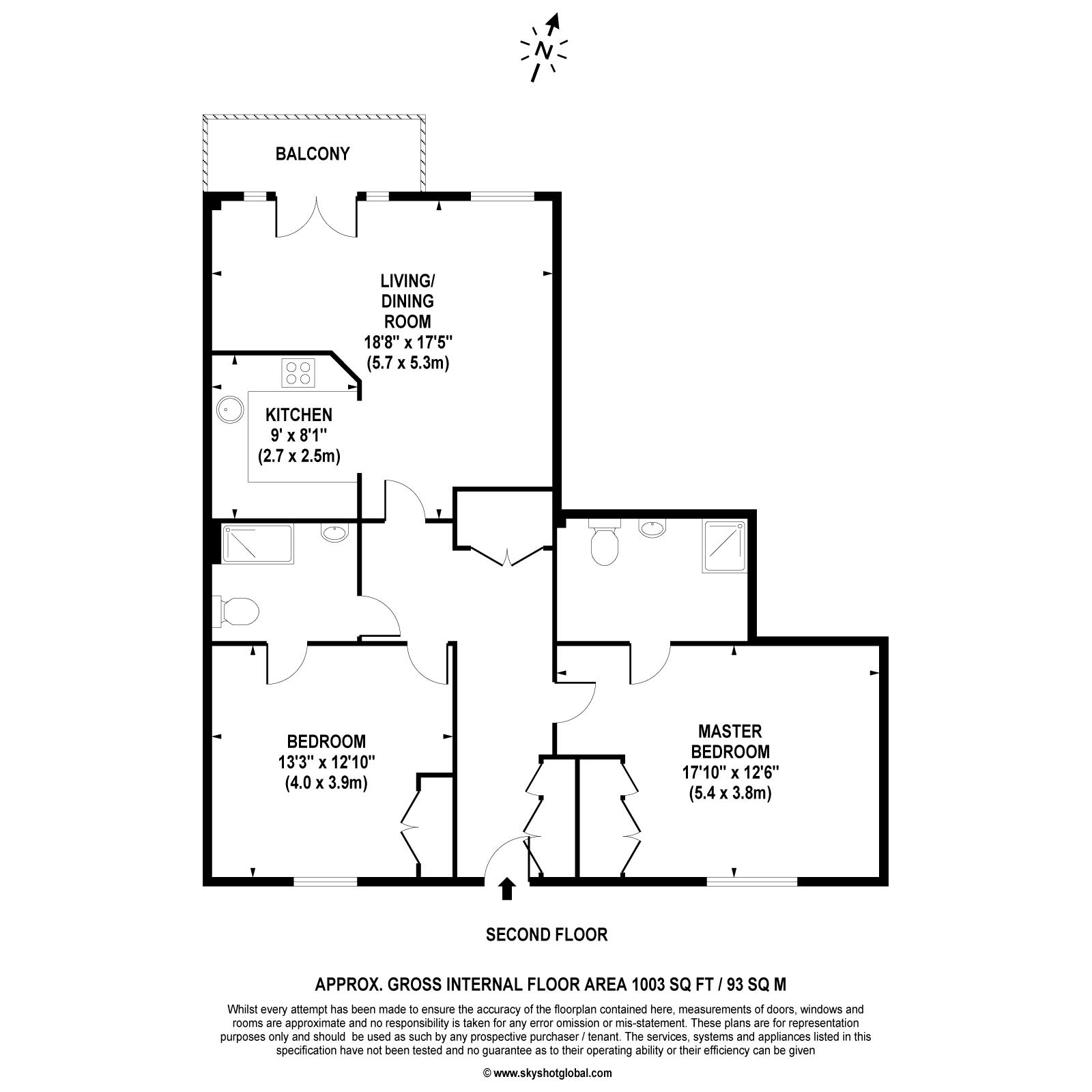 Floorplan - 2 Bedroom Apartment, Lynwood Village – Ascot