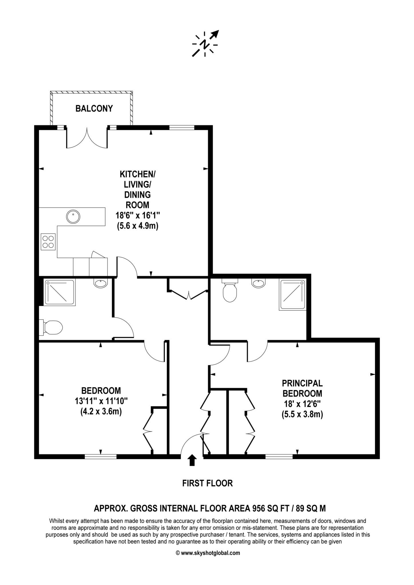 Floorplan - 2 Bedroom Apartment, Lynwood Village – Ascot