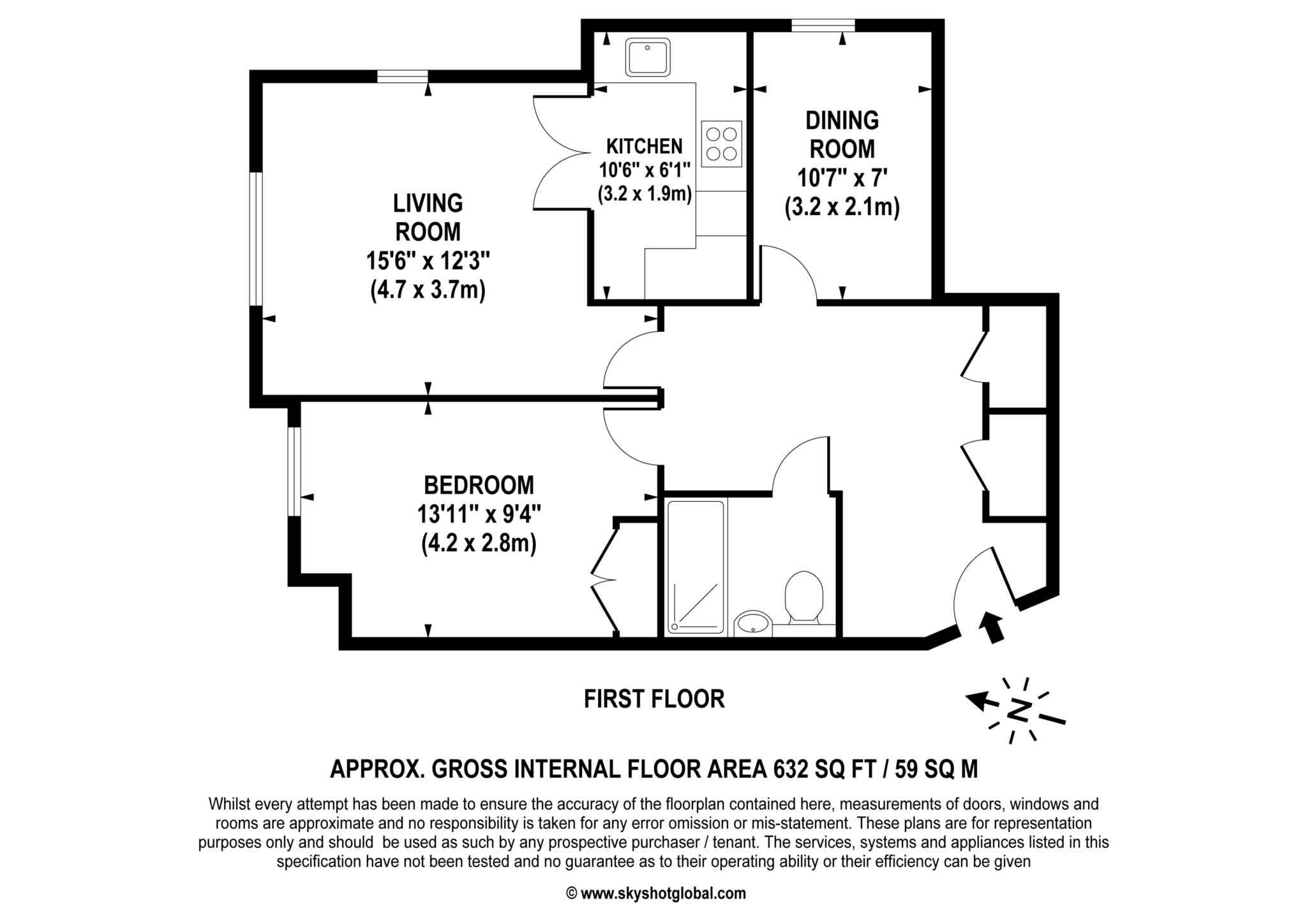 Floorplan - 2 Bedroom Apartment, Academy Gate – Camberley