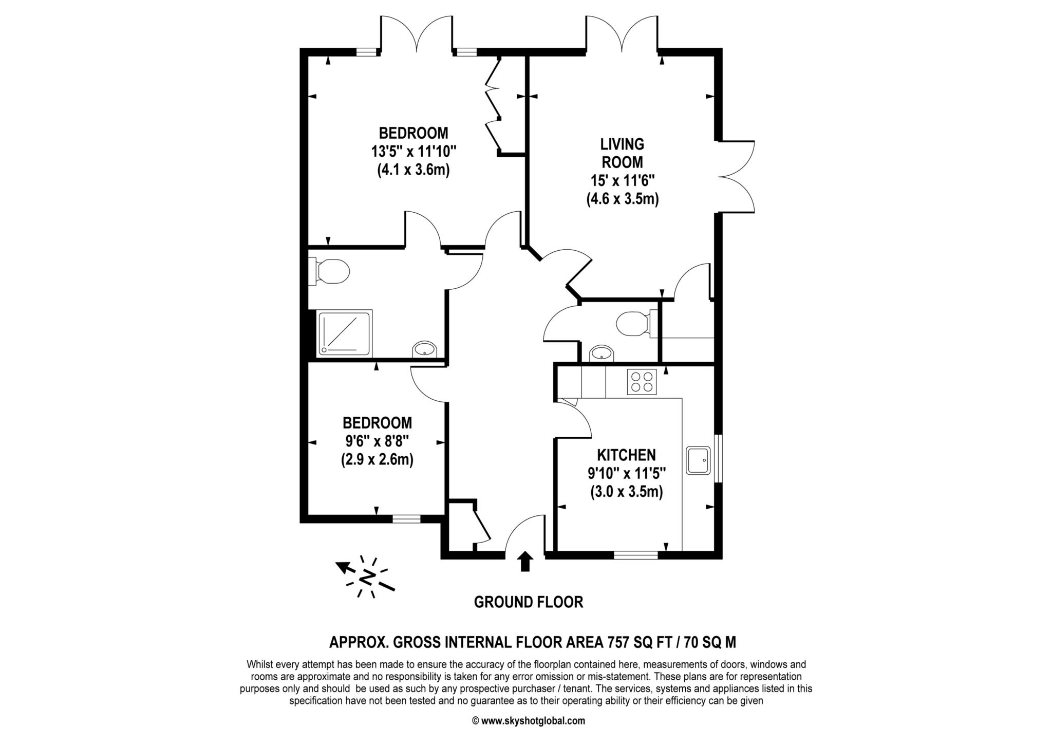 Floorplan - 2 Bedroom Apartment, Lynwood Village – Ascot