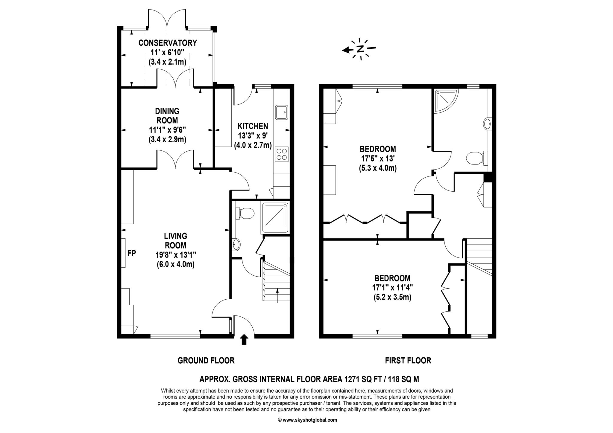 Floorplan - 2 Bedroom Terrace, Mytchett Heath – Camberley