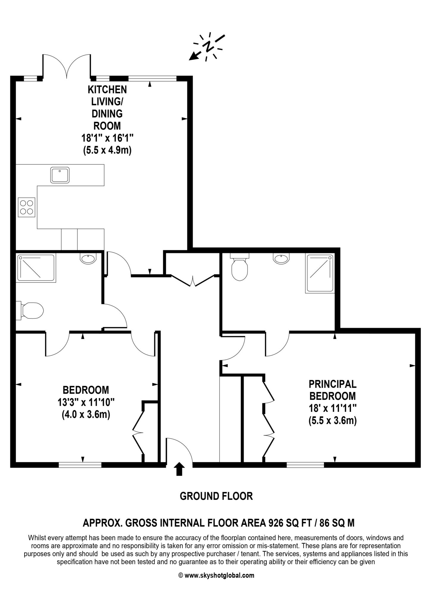 Floorplan - 2 Bedroom Apartment, Lynwood Village – Ascot