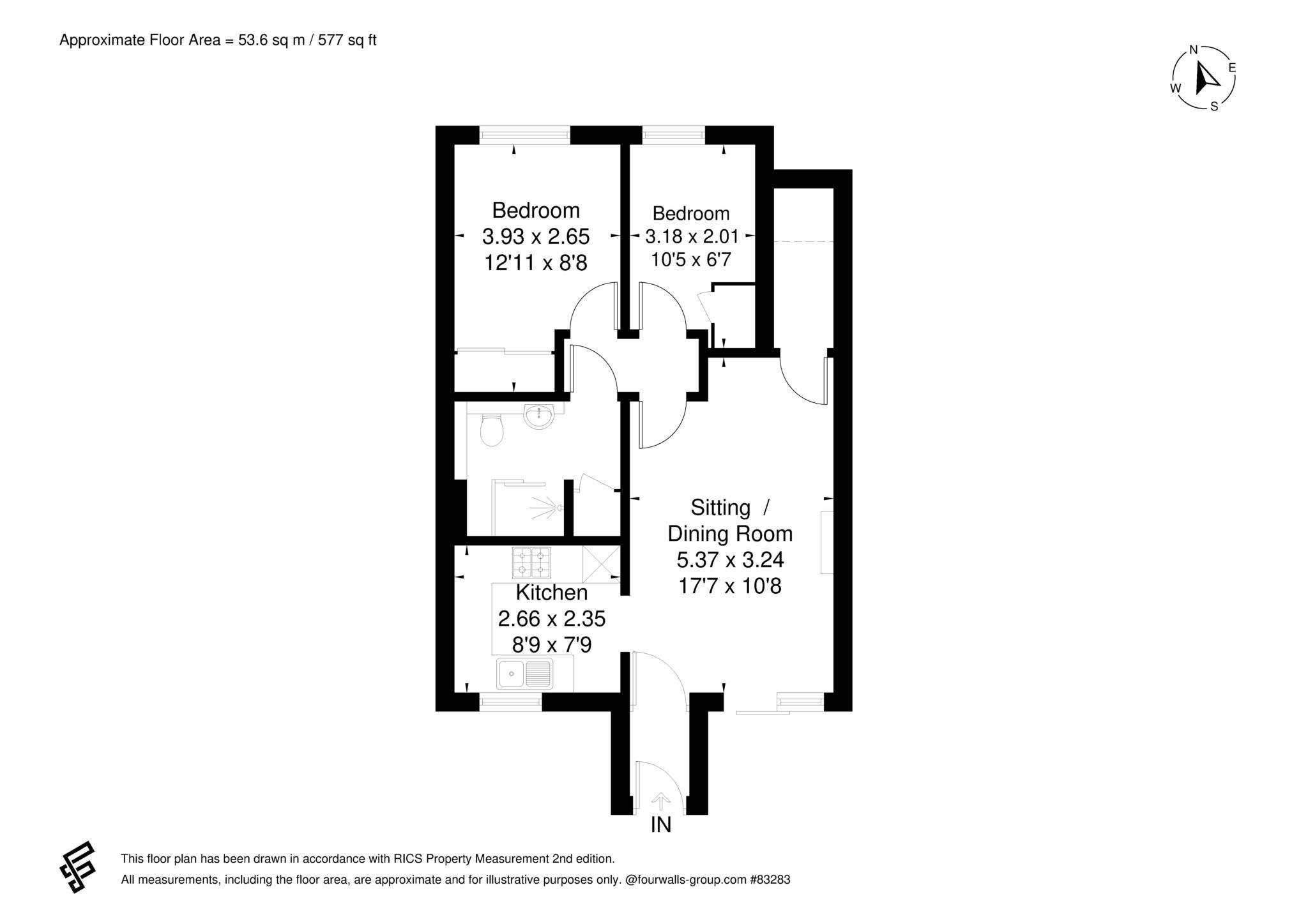 Floorplan - 2 Bedroom Apartment, Copenhagen Walk – Crowthorne