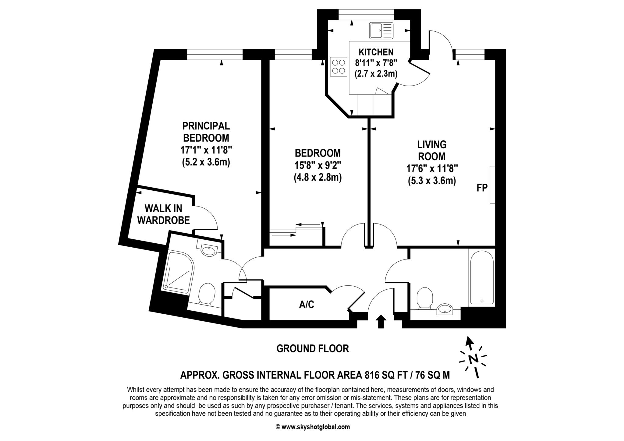Floorplan - 2 Bedroom Apartment, Wessex Lodge – Bagshot