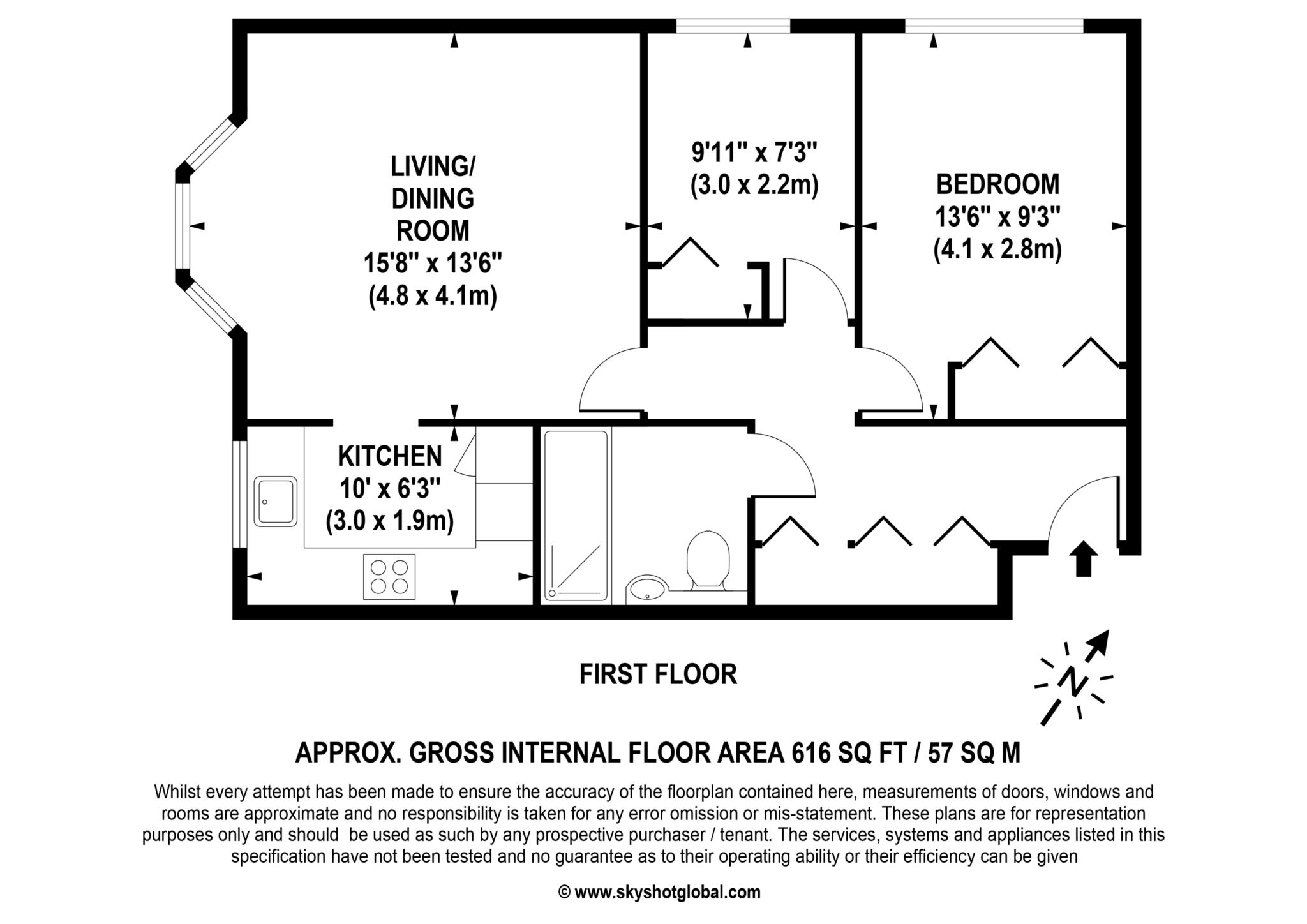 Floorplan - 2 Bedroom Apartment, The Lodge – Englefield Green