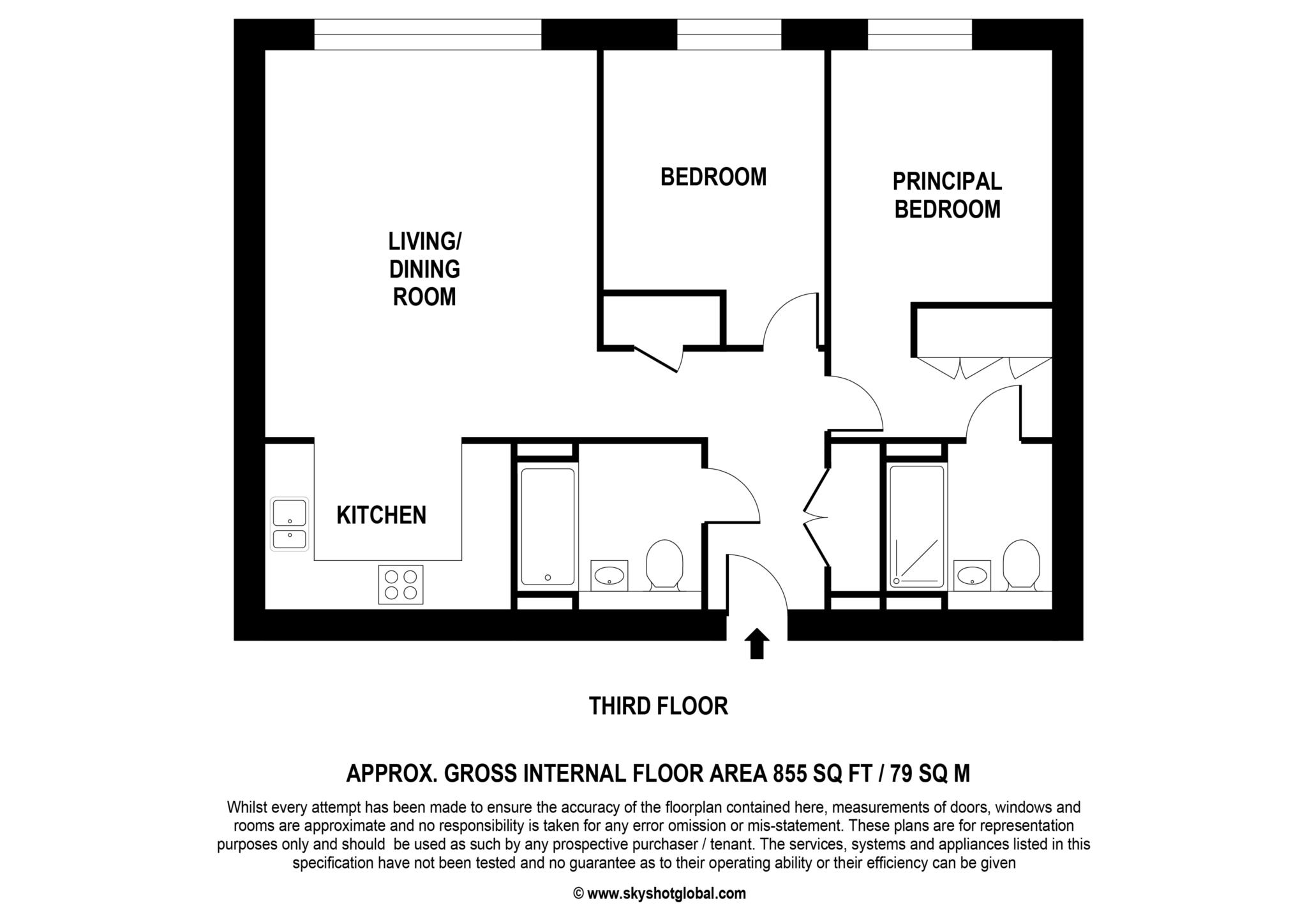 Floorplan - 2 Bedroom Apartment, Highfields – West Byfleet