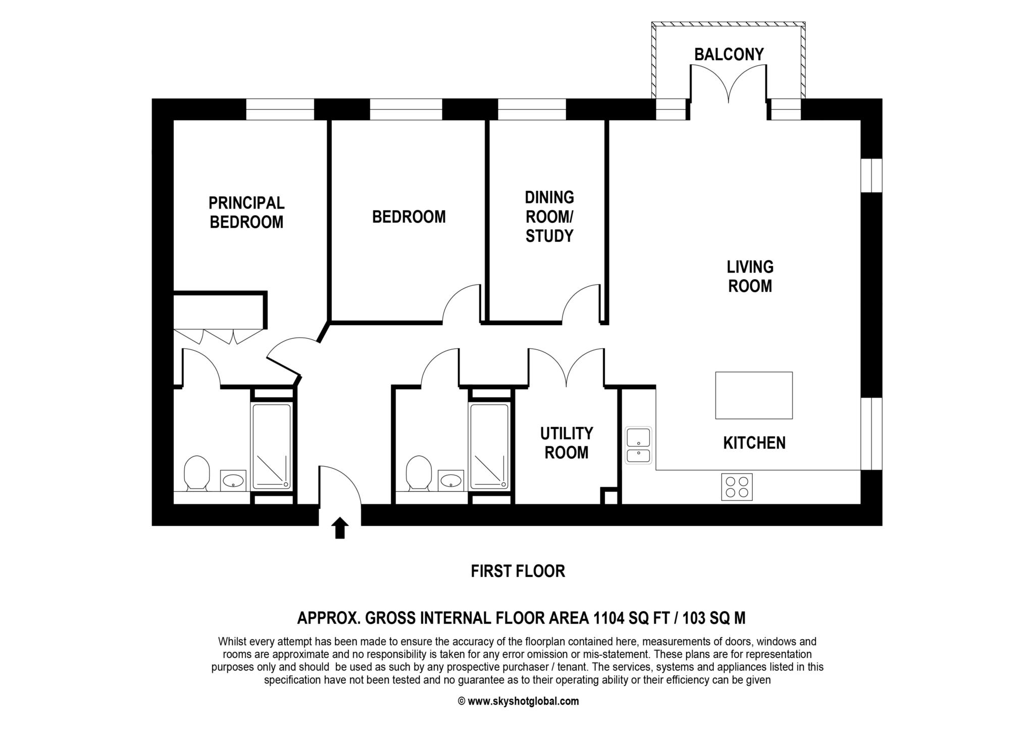 Floorplan - 2 Bedroom Apartment, Highfields – West Byfleet