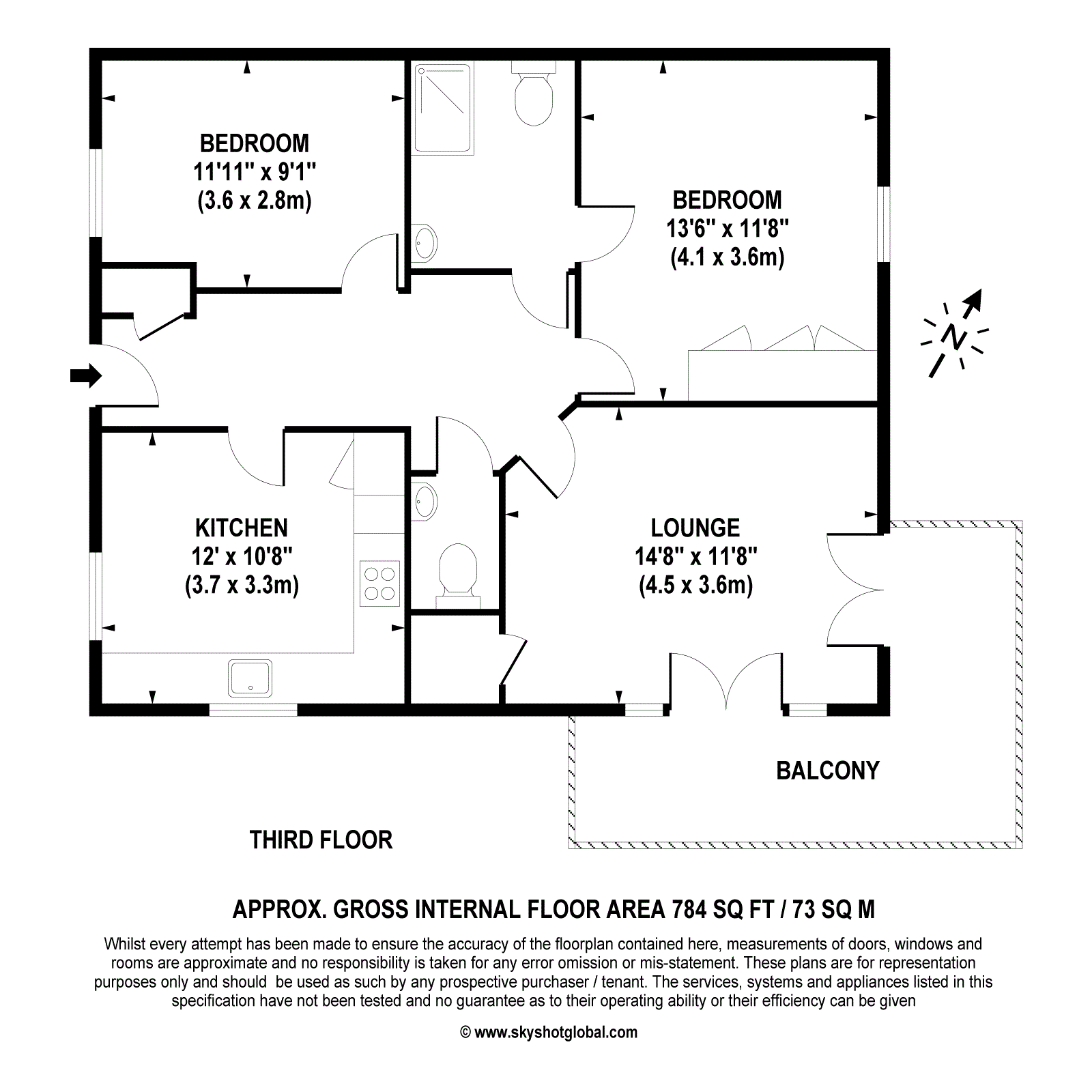 Floorplan - 2 Bedroom Apartment, Lynwood Village – Ascot