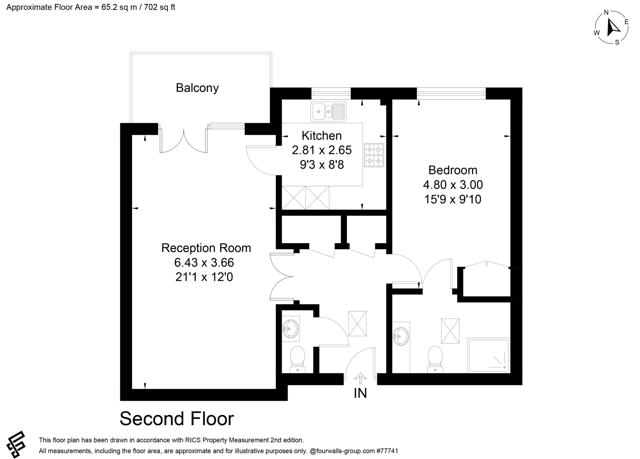 Floorplan - 1 Bedroom Apartment, Keble Court – Fleet