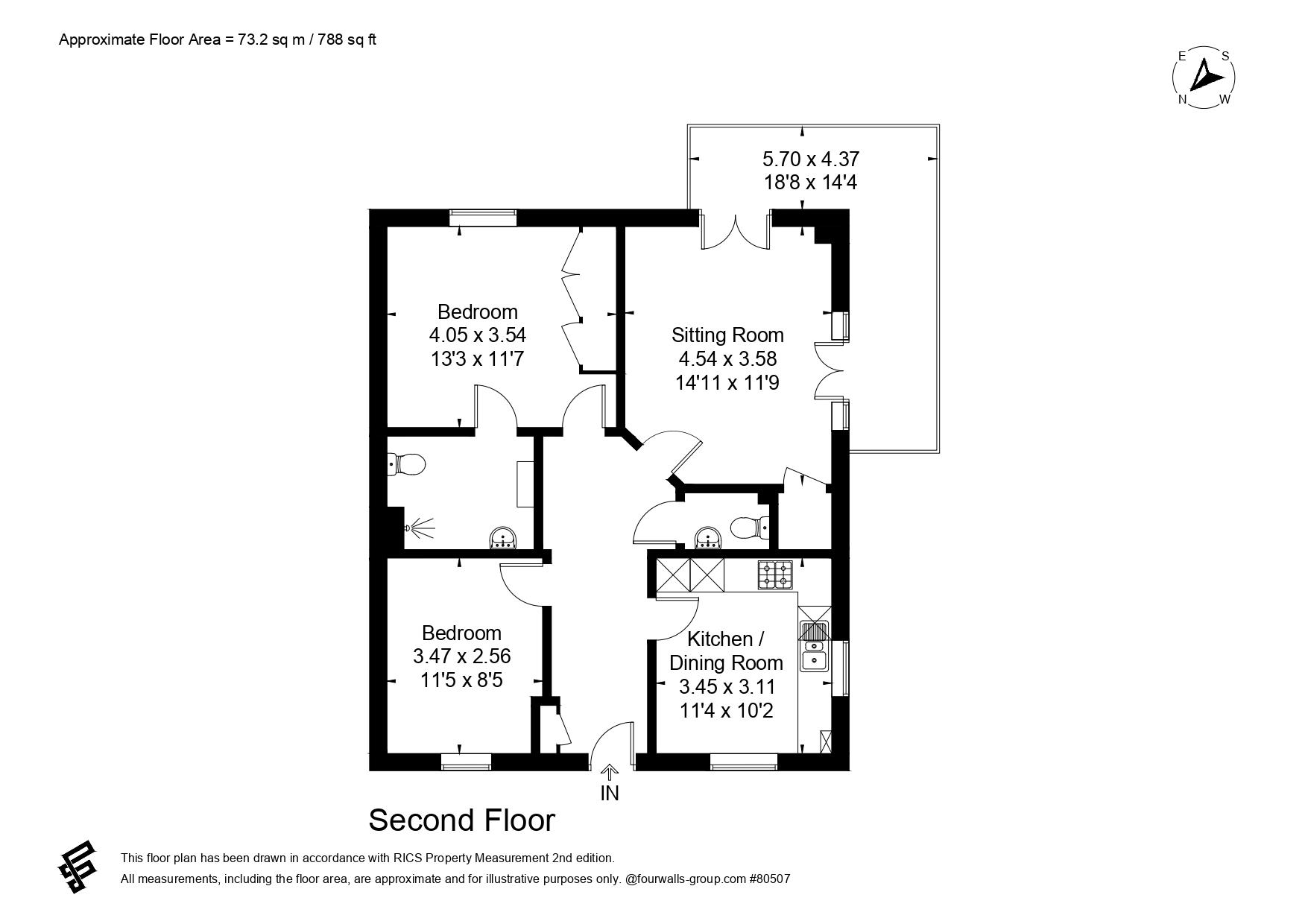 Floorplan - 2 Bedroom Apartment, Lynwood Village – Ascot