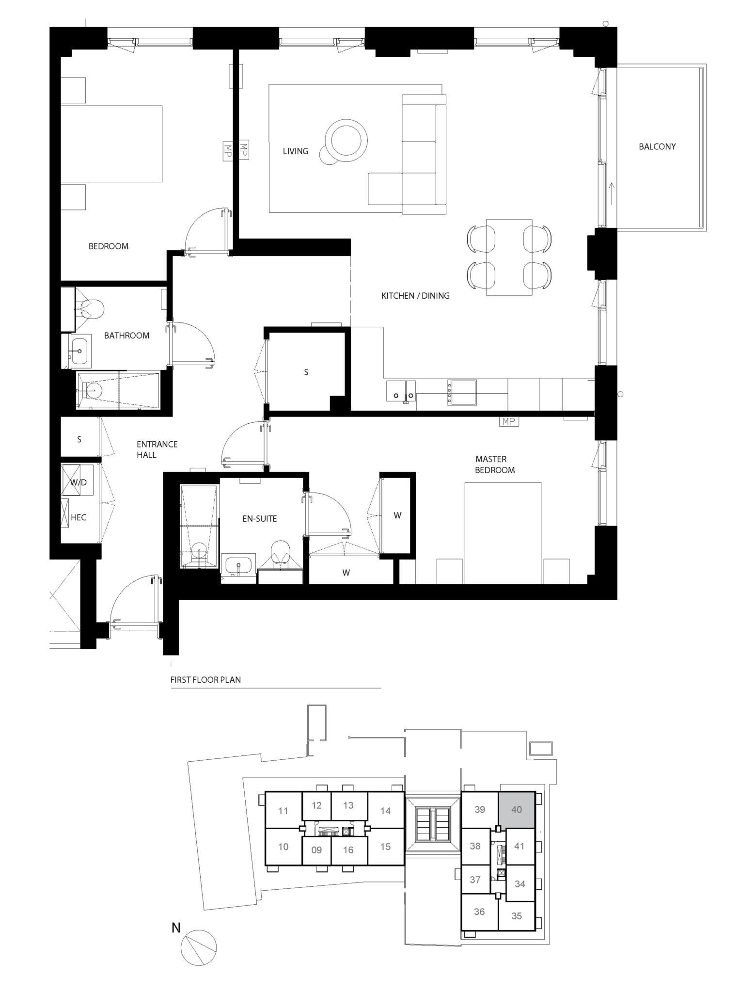 Floorplan - 2 Bedroom Apartment, Cobham Bowers –  Cobham