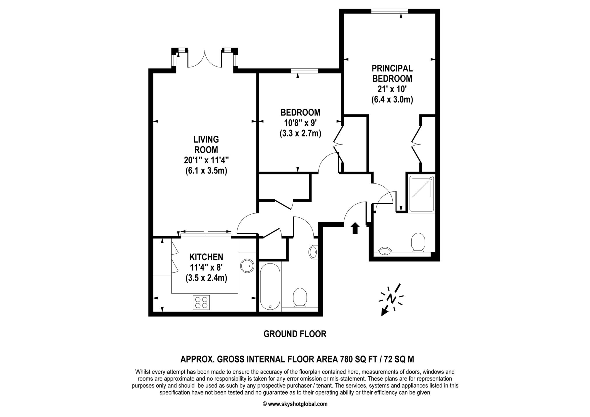 Floorplan - 2 Bedroom Apartment, Cobham Grange – Cobham