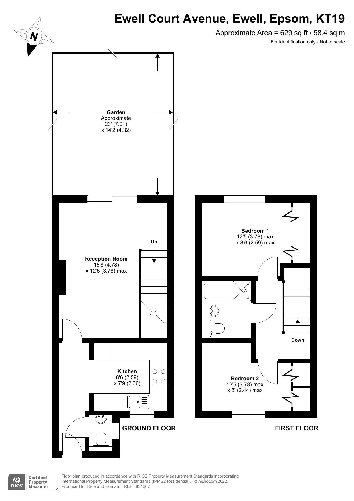 Floorplan - 2 Bedroom Terrace, Lakeside – Ewell