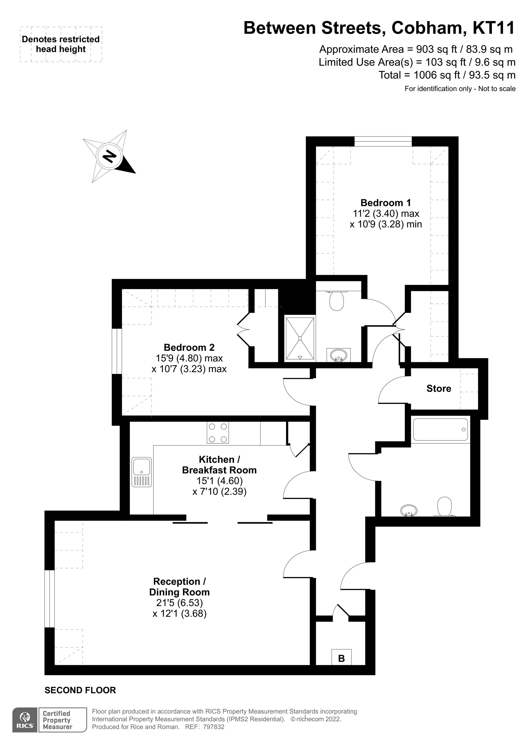Floorplan - 2 Bedroom Apartment, Cobham Grange – Cobham