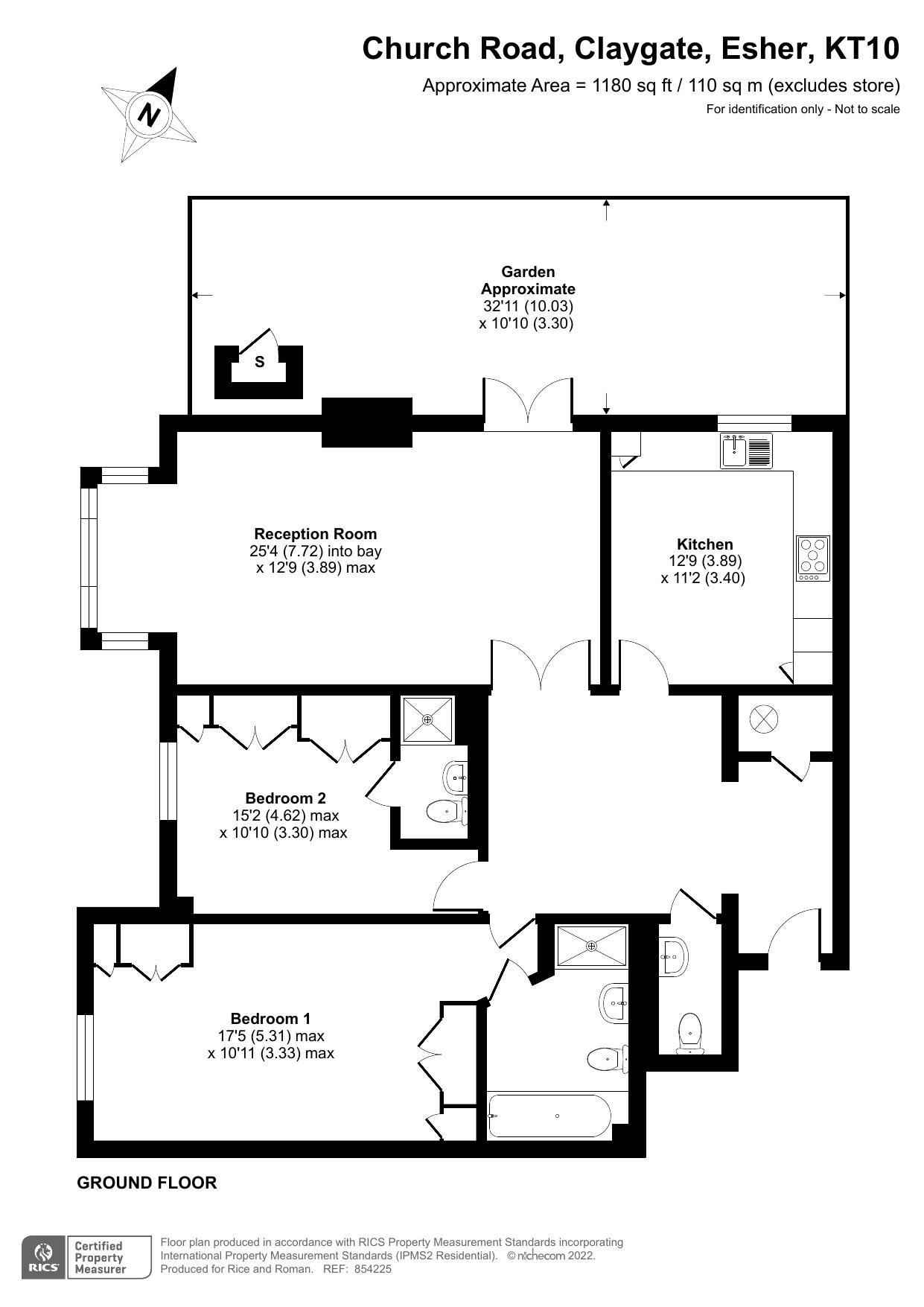 Floorplan - 2 Bedroom Apartment, Claremont Place – Claygate