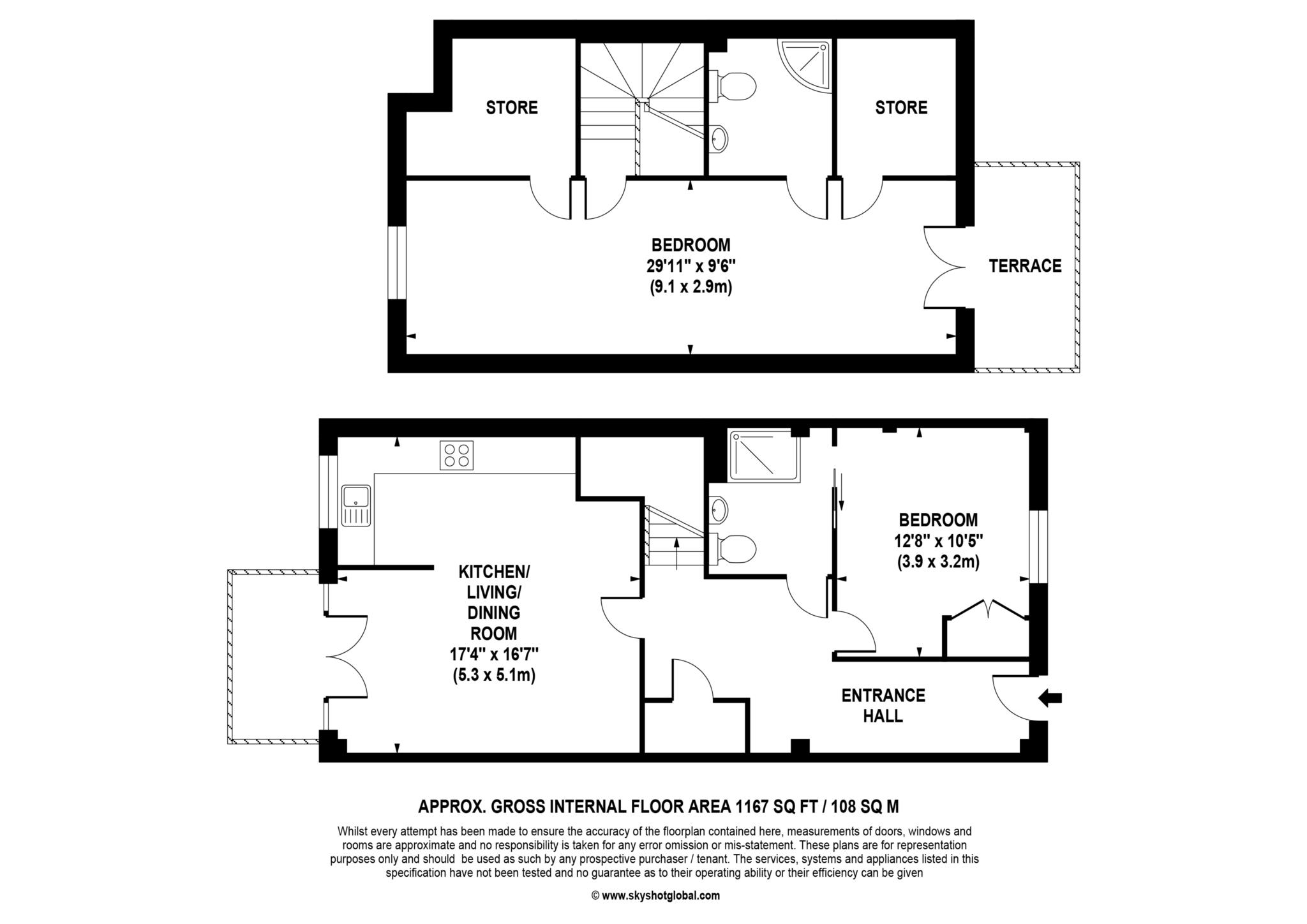 Floorplan - 2 Bedroom Duplex, Lynwood Village – Ascot