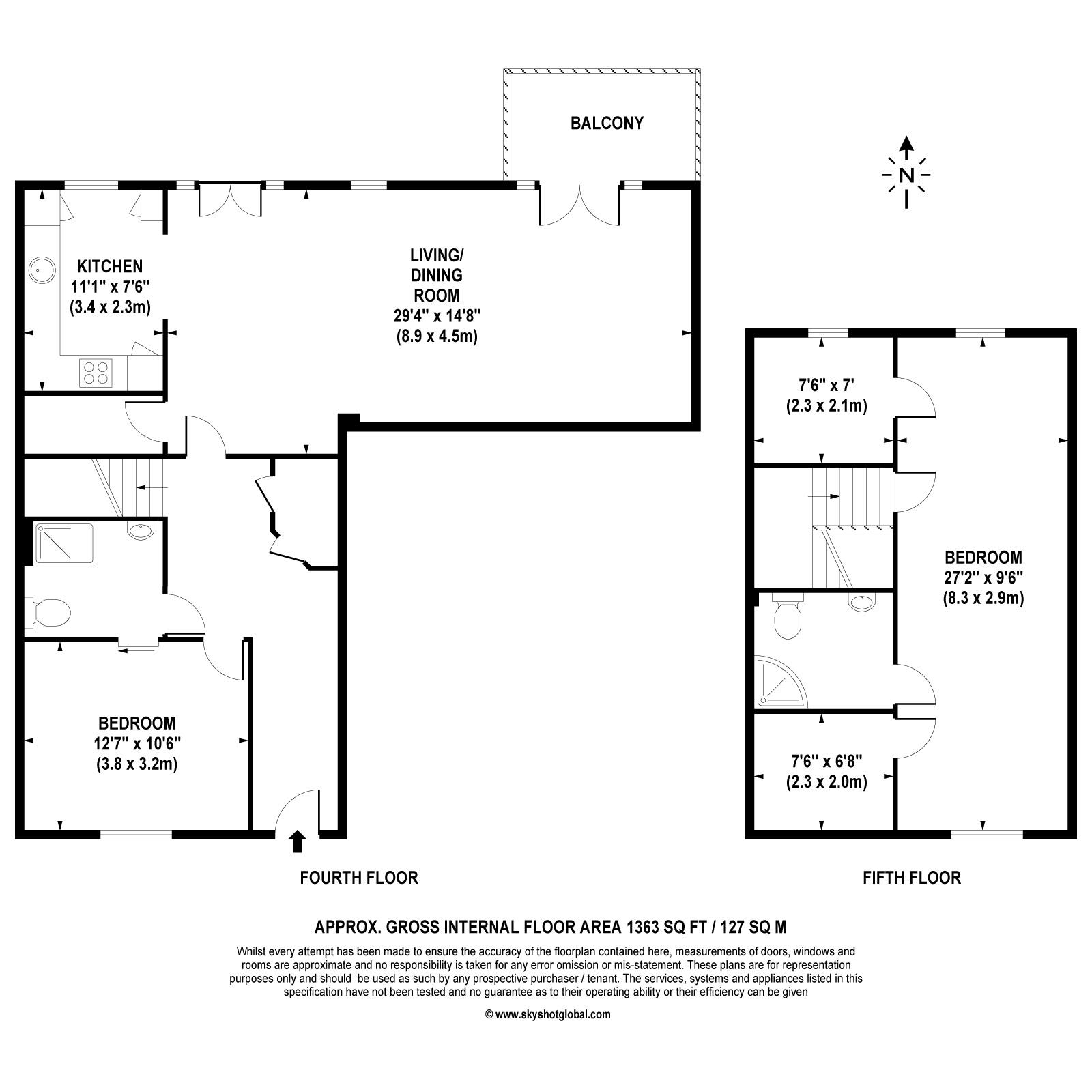 Floorplan - 2 Bedroom Apartment, Lynwood Village – Ascot