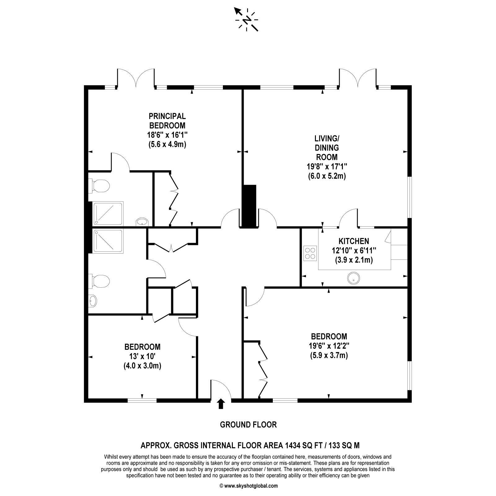 Floorplan - 3 Bedroom Apartment, Lynwood Village – Ascot