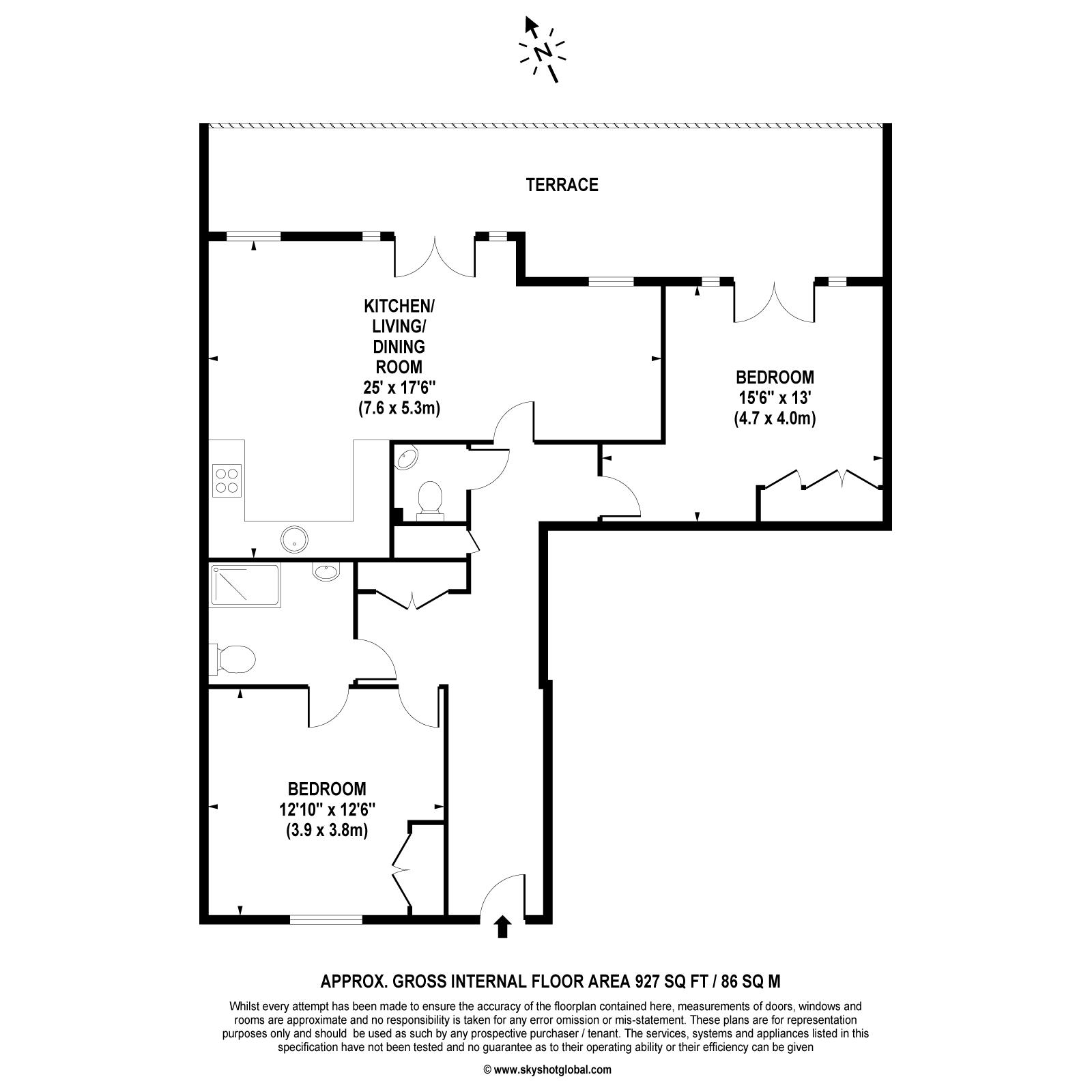 Floorplan - 2 Bedroom Apartment, Lynwood Village – Ascot