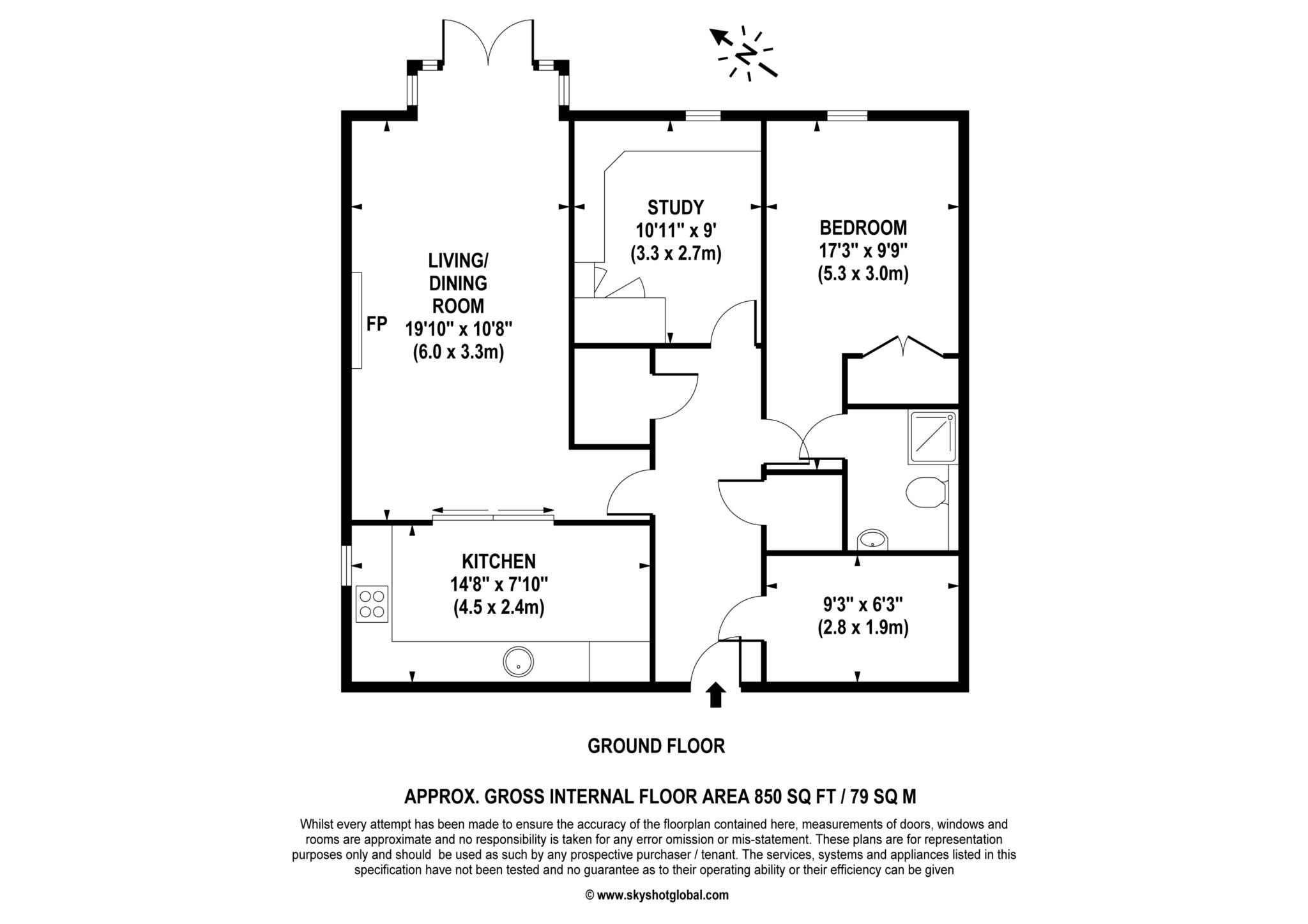 Floorplan - 2 Bedroom Apartment, Cobham Grange – Cobham