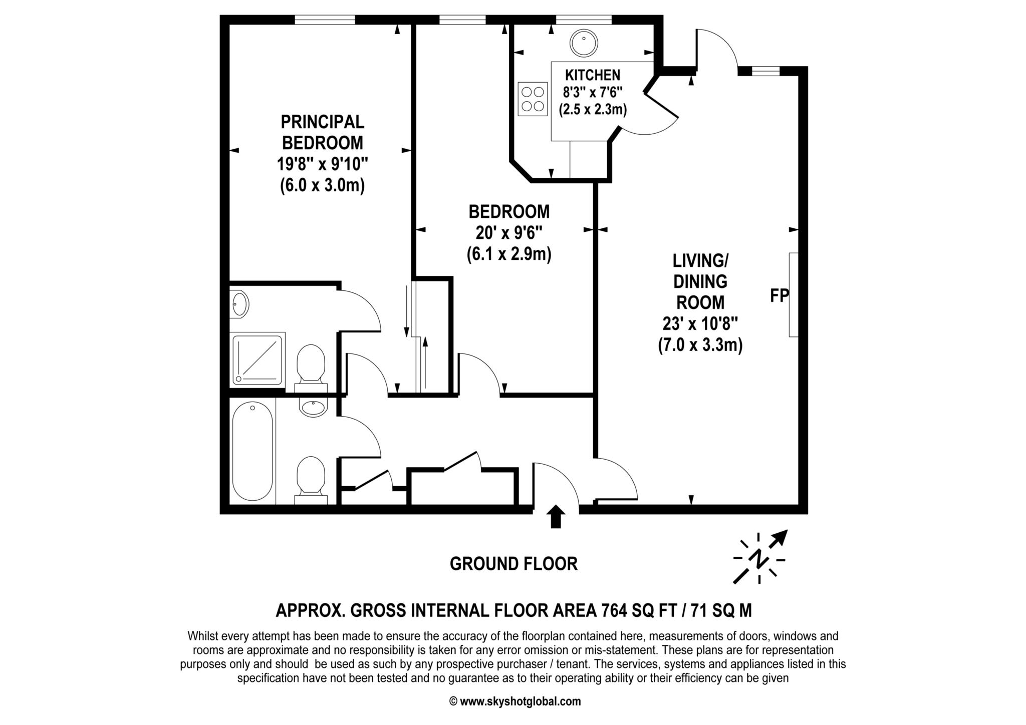Floorplan - 2 Bedroom Apartment, Gifford Lodge – Twickenham