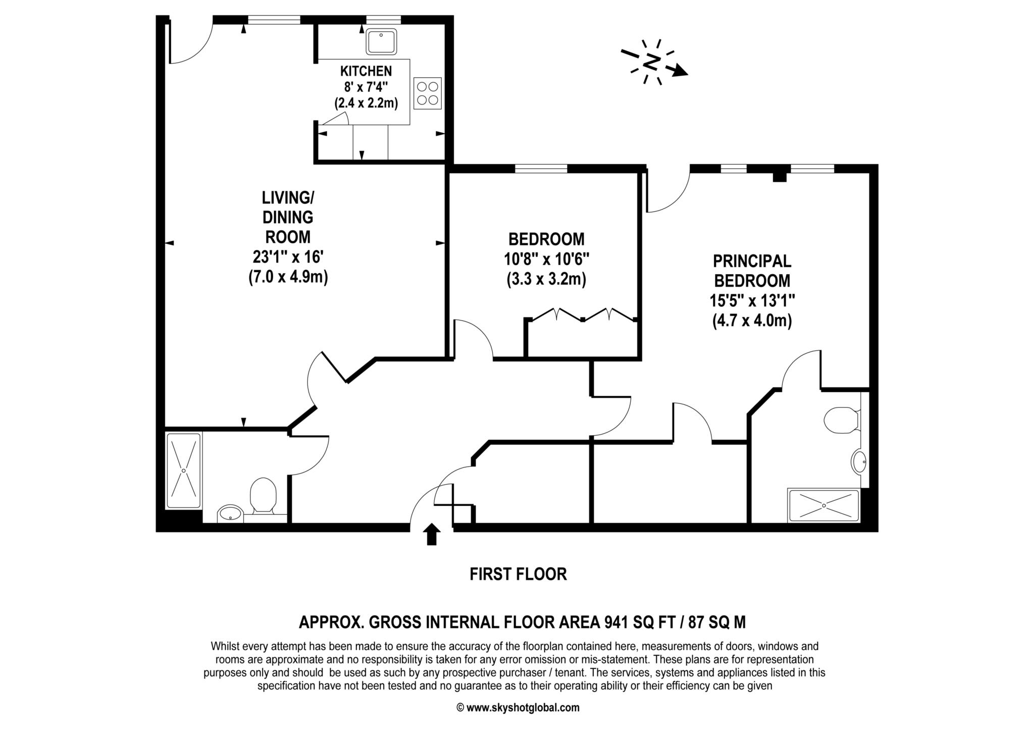 Floorplan - 2 Bedroom Apartment, Holly Place – Cobham