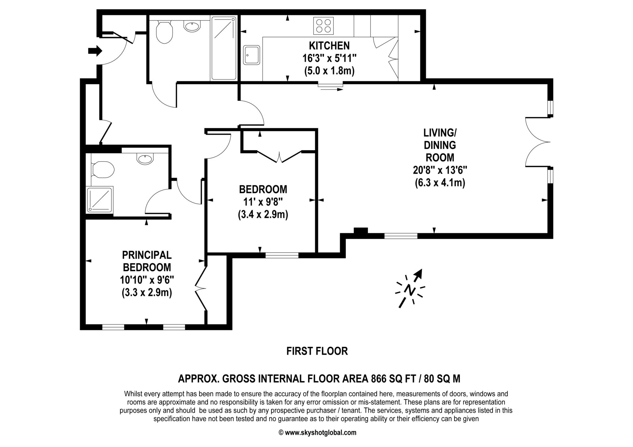 Floorplan - 2 Bedroom Apartment, Cobham Grange – Cobham