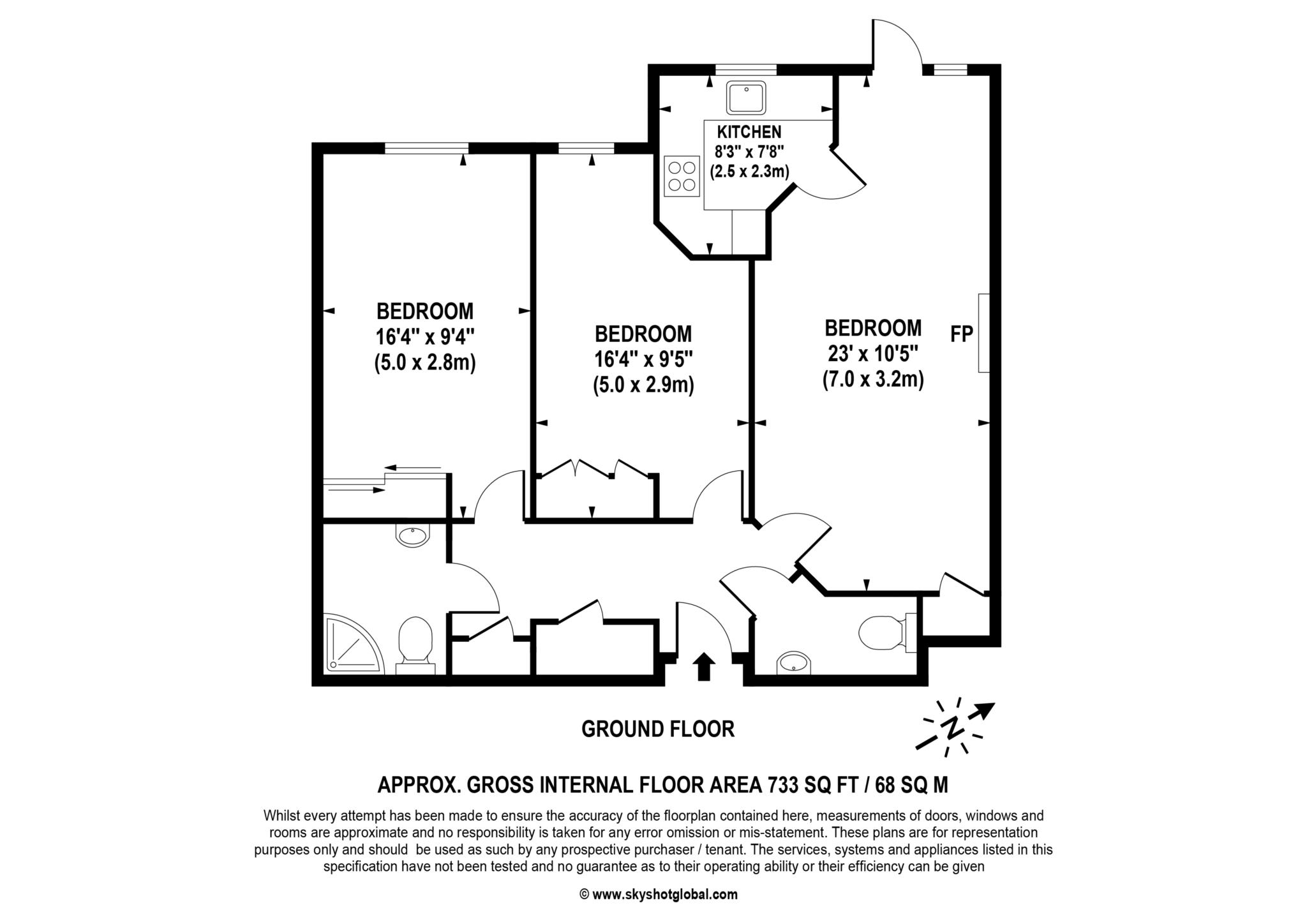 Floorplan - 2 Bedroom Apartment, Emmeline Lodge – Leatherhead