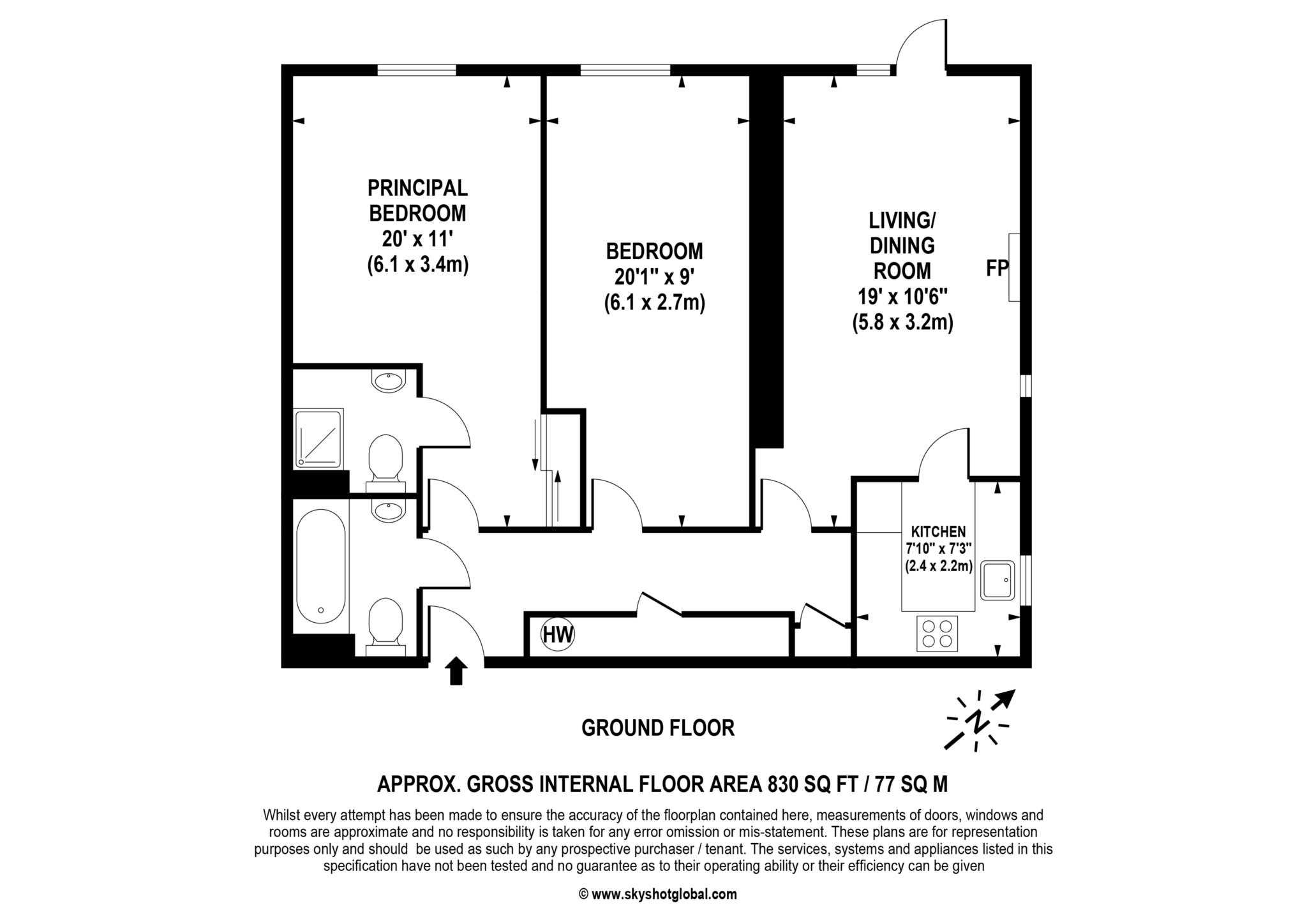 Floorplan - 2 Bedroom Apartment, Gifford Lodge – Twickenham