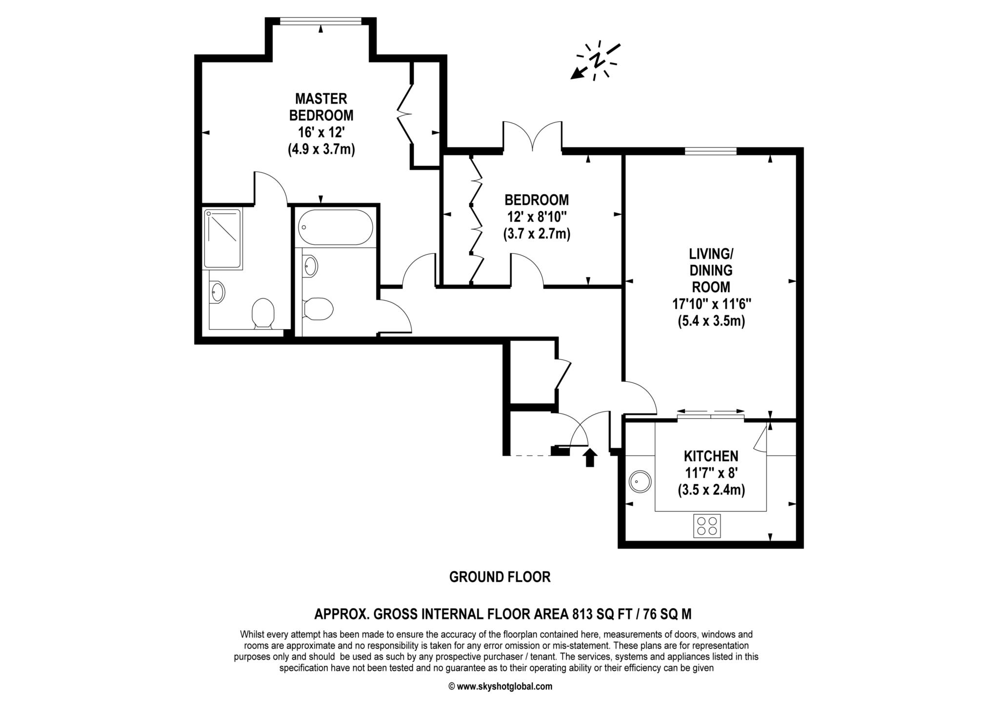 Floorplan - 2 Bedroom Apartment, Cobham Grange – Cobham